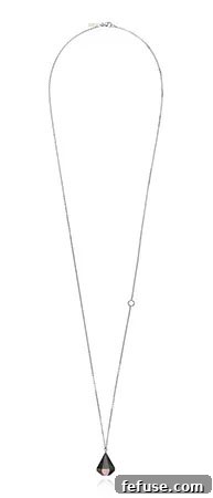Elegant 18k gold necklace featuring a diamond-shape peacock-color mother-of-pearl pendant, showcasing Melanie Georgacopoulos's unique design approach in the MOP Shell Collection.