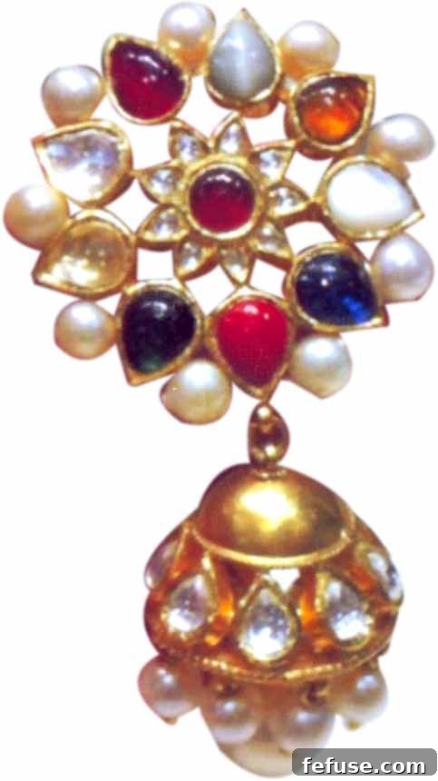 Delicate Kundan Meena Jadau Earring