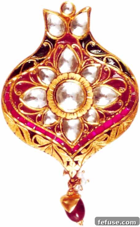 Charming Kundan Meena Jadau Pendant
