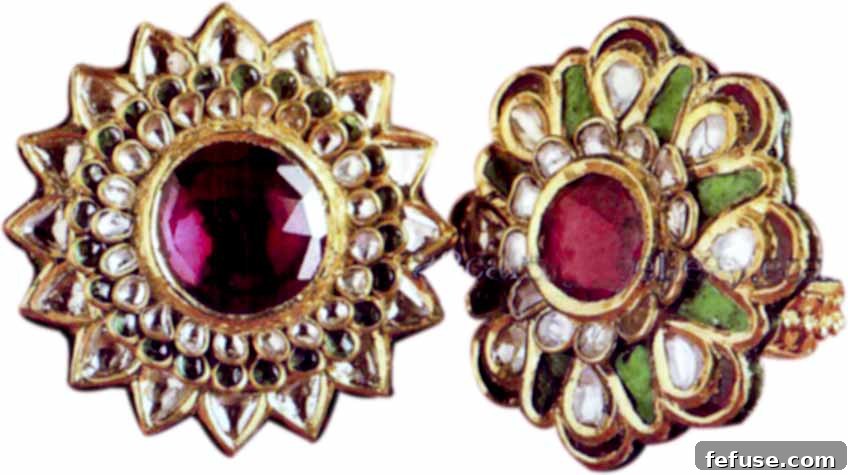 Elegant Kundan Meena Jadau Earrings with Gemstones