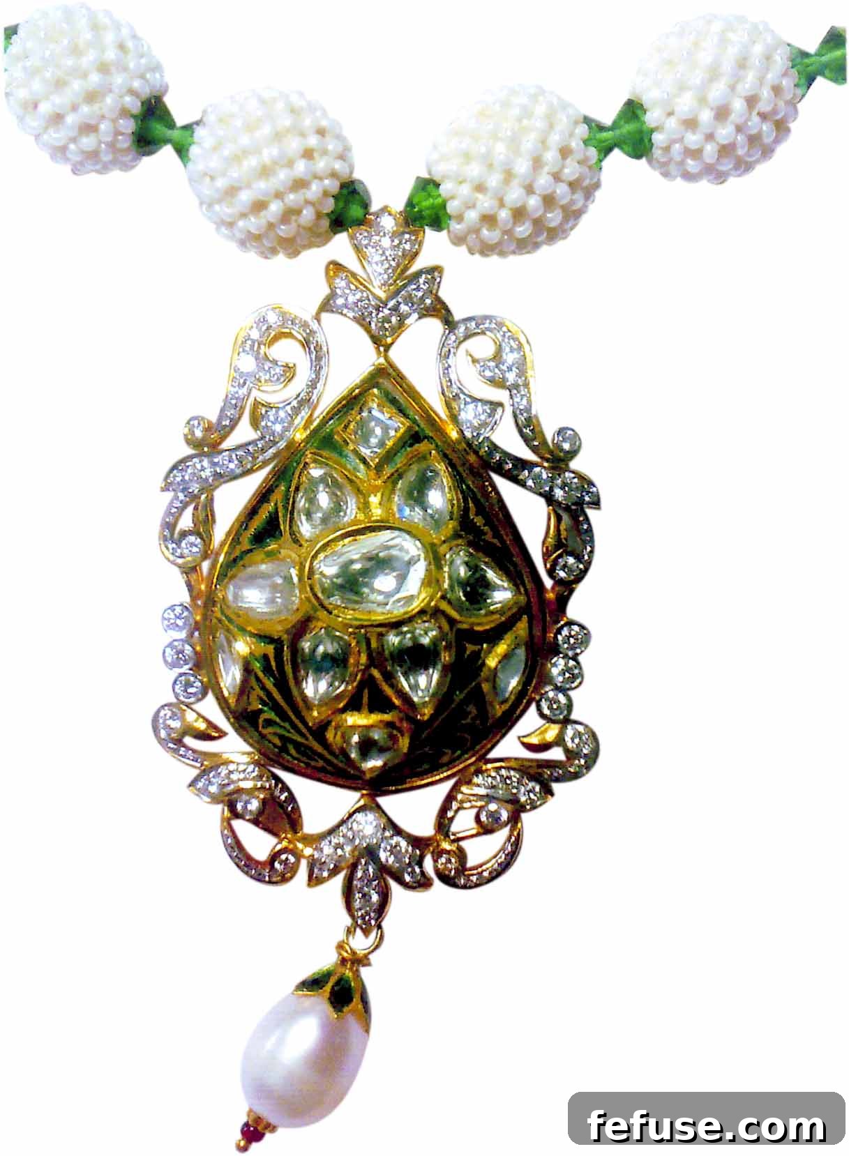 Grand Kundan Meena Jadau Pendant Necklace