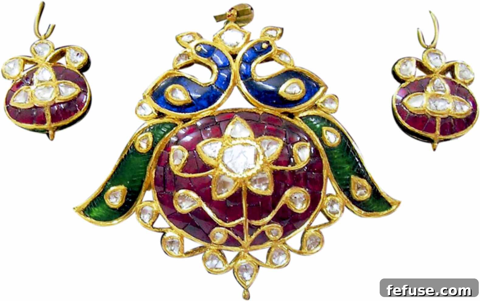 Ornate Kundan Meena Jadau Pendant Design