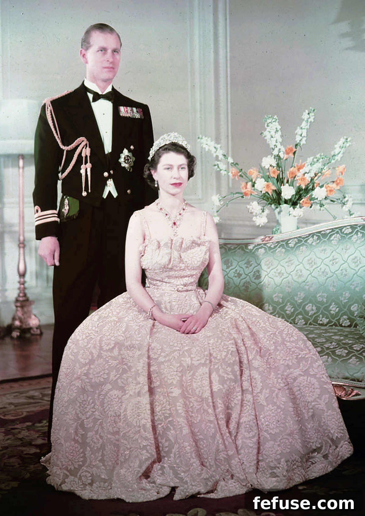 Portrait of Prince Philip and Princess Elizabeth, ca. 1950