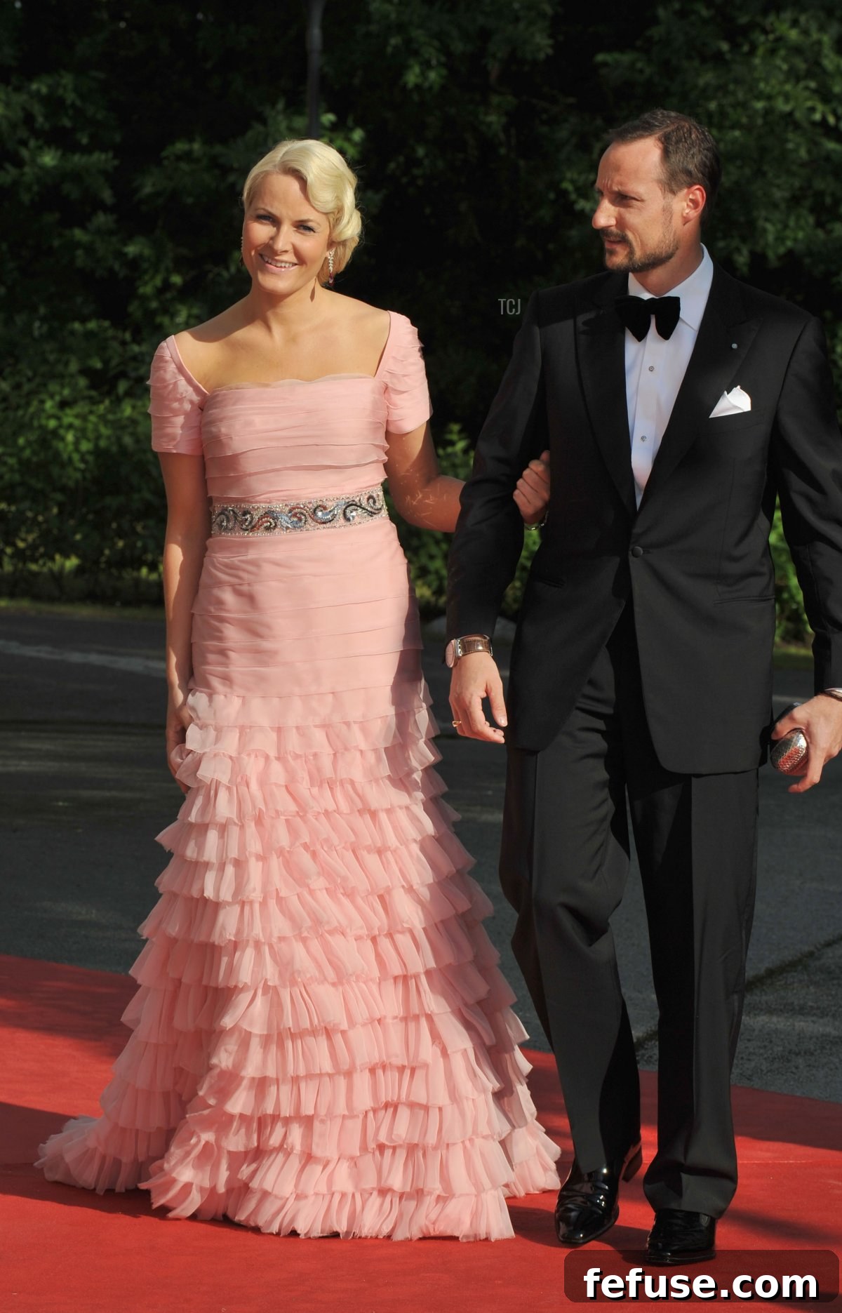 Princess Mette-Marit of Norway and Prince Haakon of Norway attend the Government Pre-Wedding Dinner for Crown Princess Victoria of Sweden and Daniel Westling at The Eric Ericson Hall on June 18, 2010 in Stockholm, Sweden
