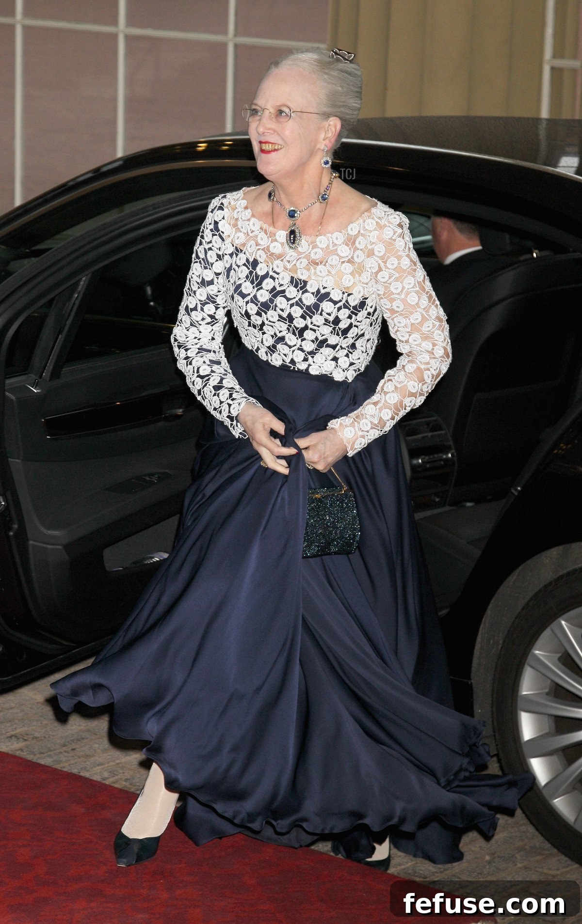 Queen Margarethe II of Denmark attends a dinner for foreign Sovereigns to commemorate the Diamond Jubilee at Buckingham Palace on May 18, 2012 in London, England
