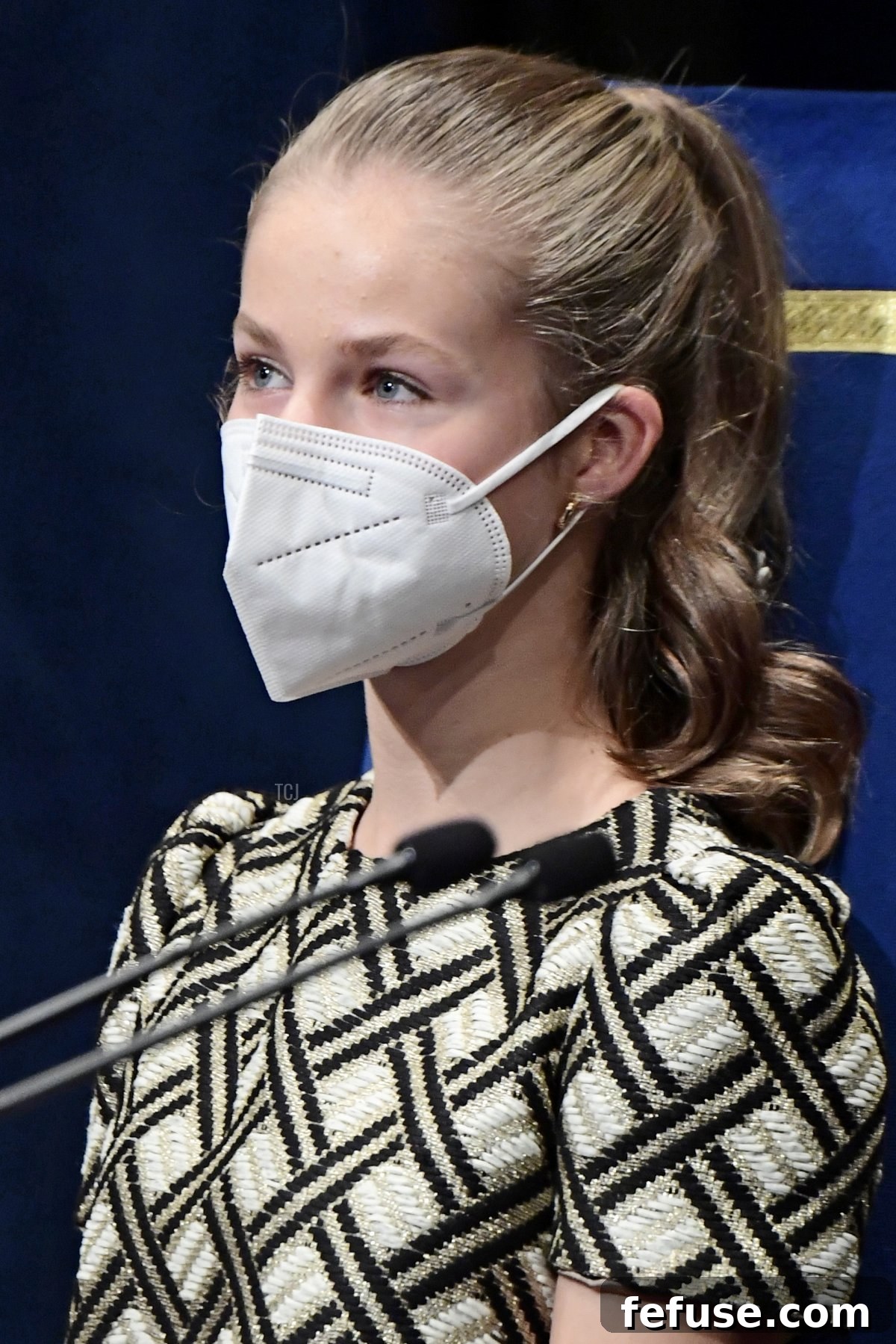 Crown Princess Leonor of Spain during the Princesa de Asturias Awards 2021 ceremony at the Campoamor Theater on October 22, 2021 in Oviedo, Spain