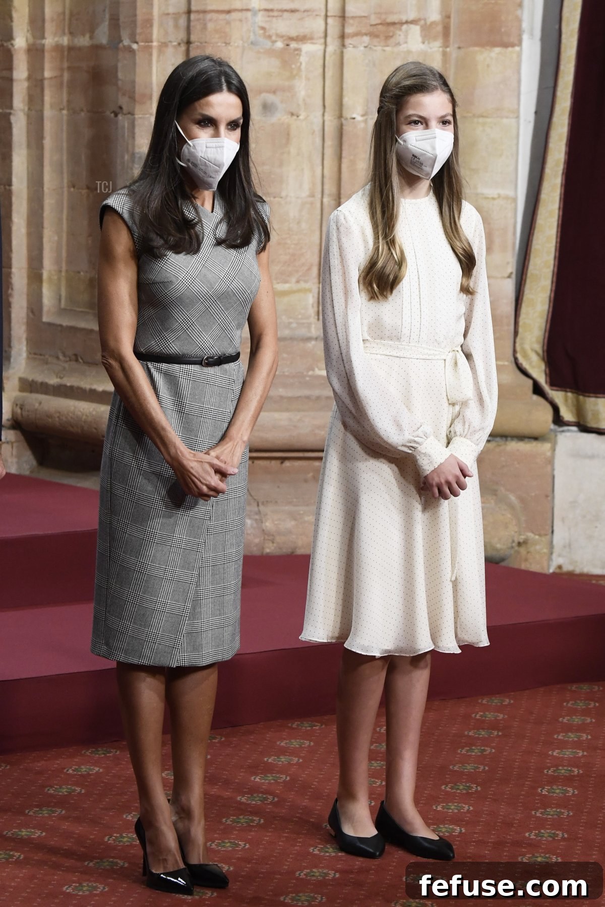Spanish Crown Princess of Asturias Leonor, Spain's King Felipe VI, Spain's Queen Letizia and Spanish Princess Sofia welcome laureates for an 