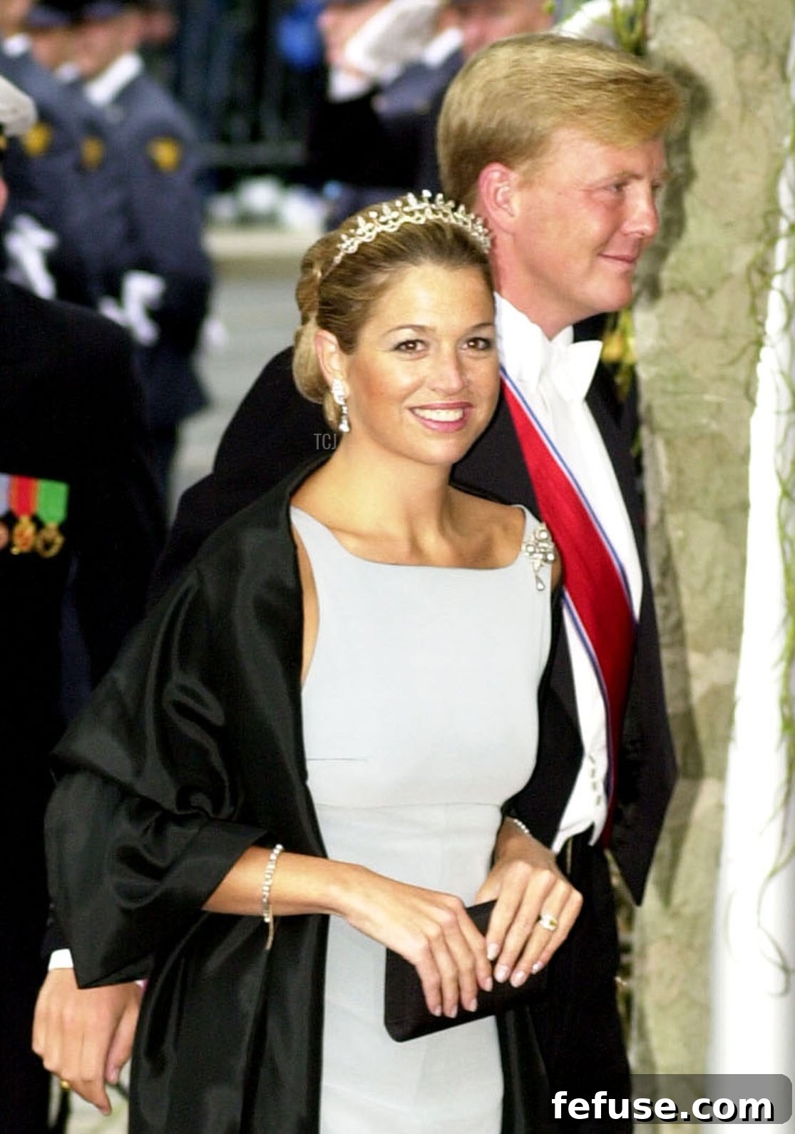 Maxima Zorreguita and the Crown Prince of Holland attend the wedding of Norwegian Crown Prince Haakon and Mette-Marit Tjessem Hoiby August 25, 2001 in Oslo Cathedral