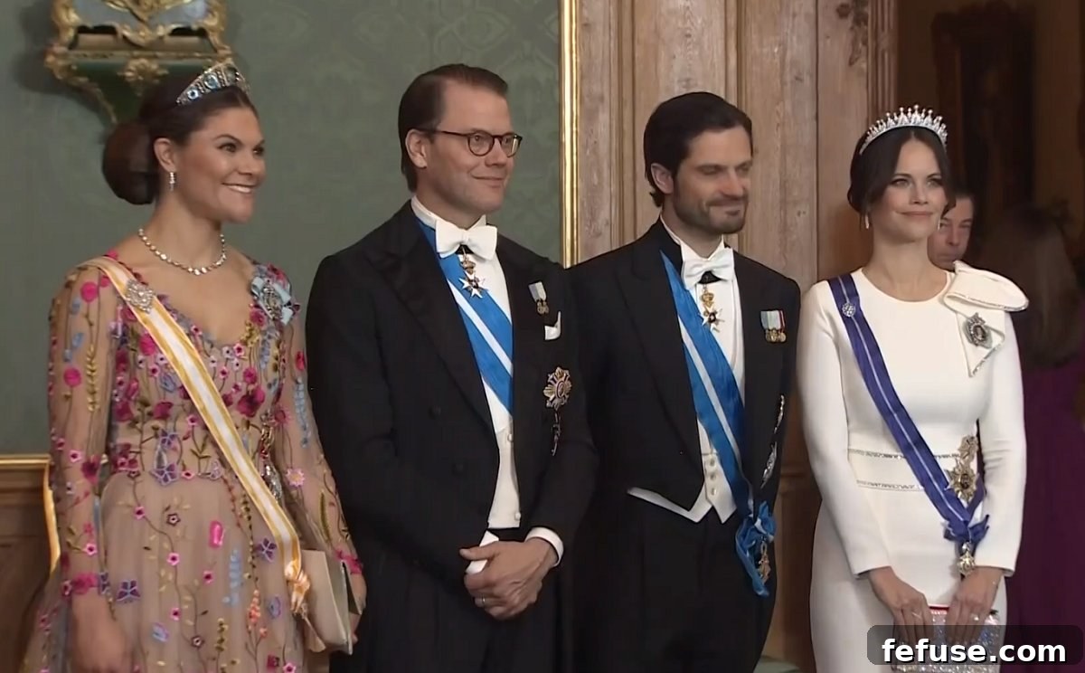 The Swedish royals attend the Spanish state dinner, 24 Nov 2021
