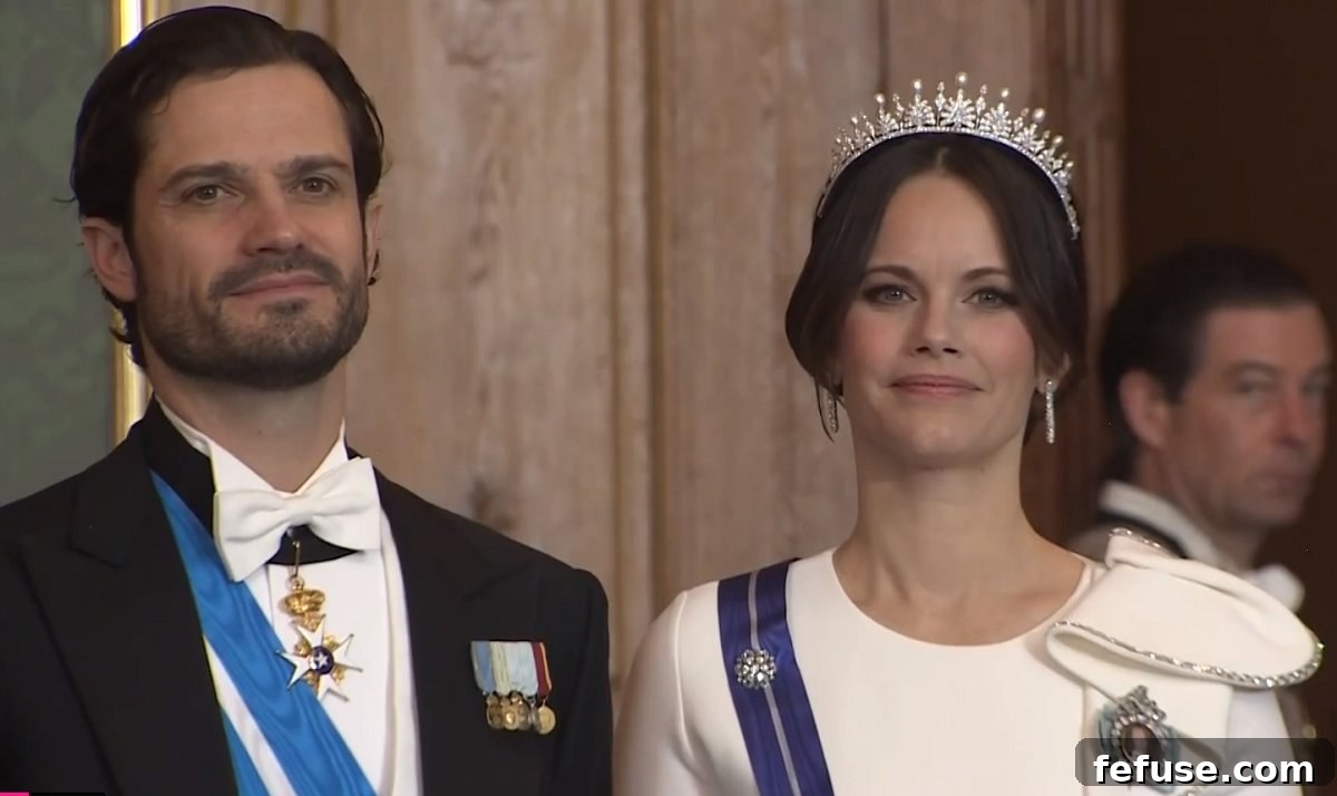 The Swedish royals attend the Spanish state dinner, 24 Nov 2021