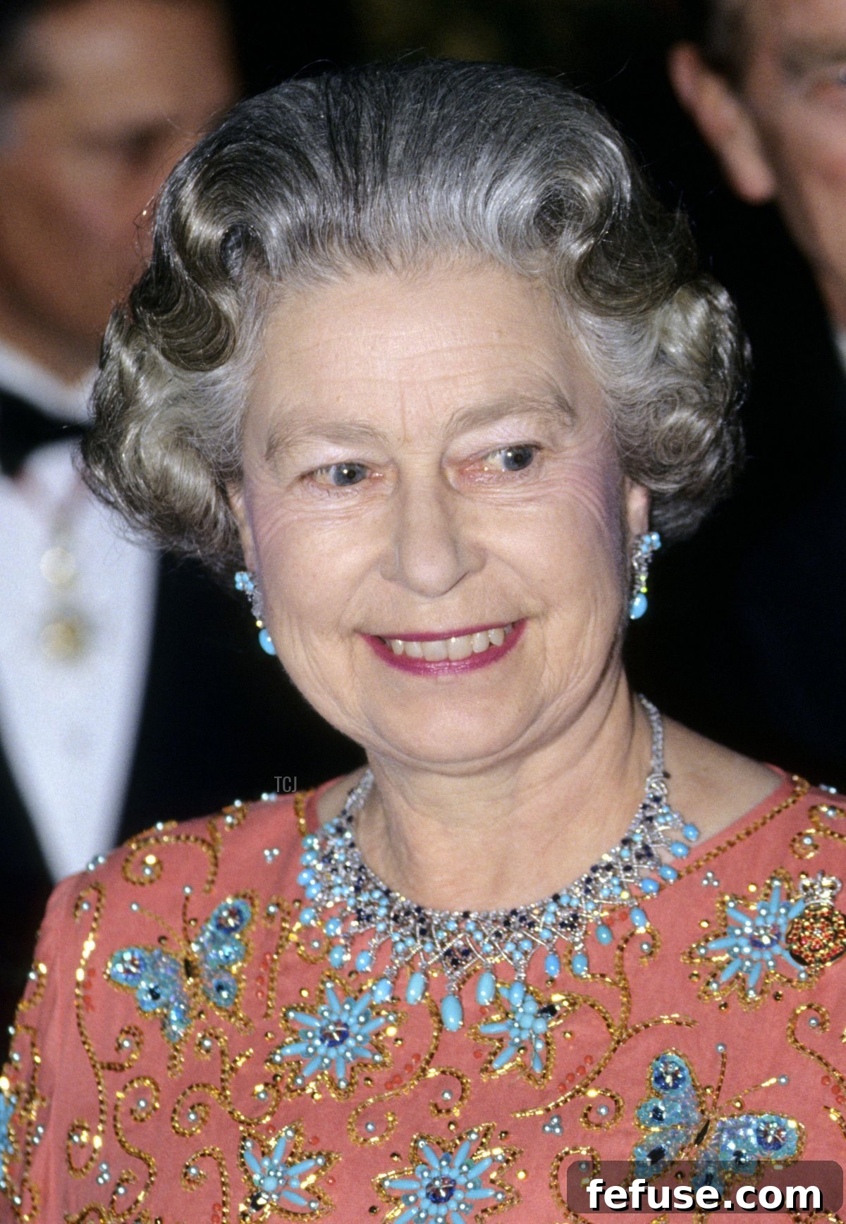 HM Queen Elizabeth II attends the Berlin Tattoo at Deutschlandhalle in Berlin during her State Visit to Germany October 1992