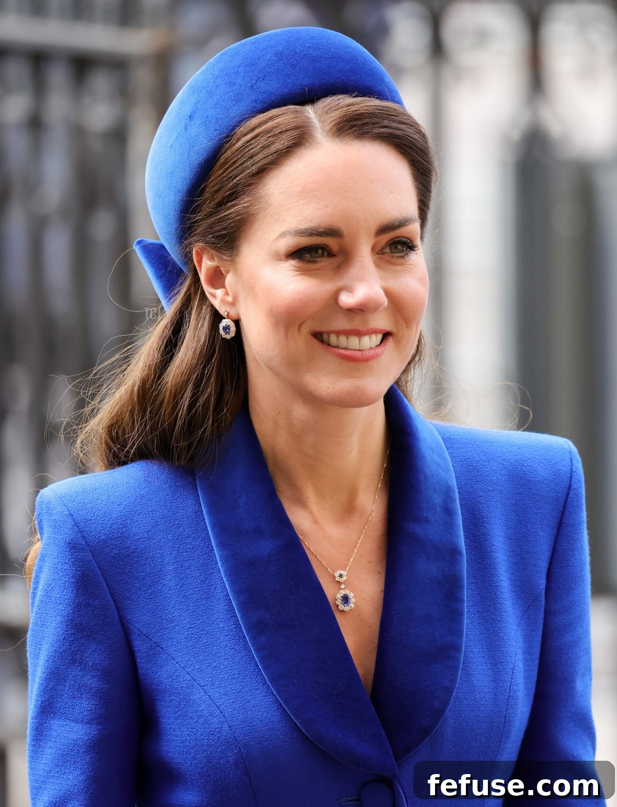 Catherine, Duchess of Cambridge arrives at Westminster Abbey for The Commonwealth Day Service on March 14, 2022 in London, England