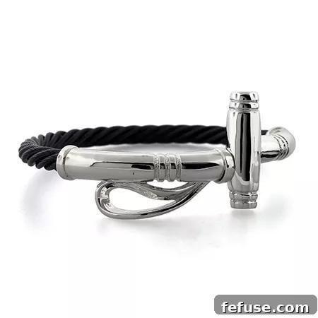Edward Mirell Polo Mallet Bracelet in Black Titanium and Sterling Silver