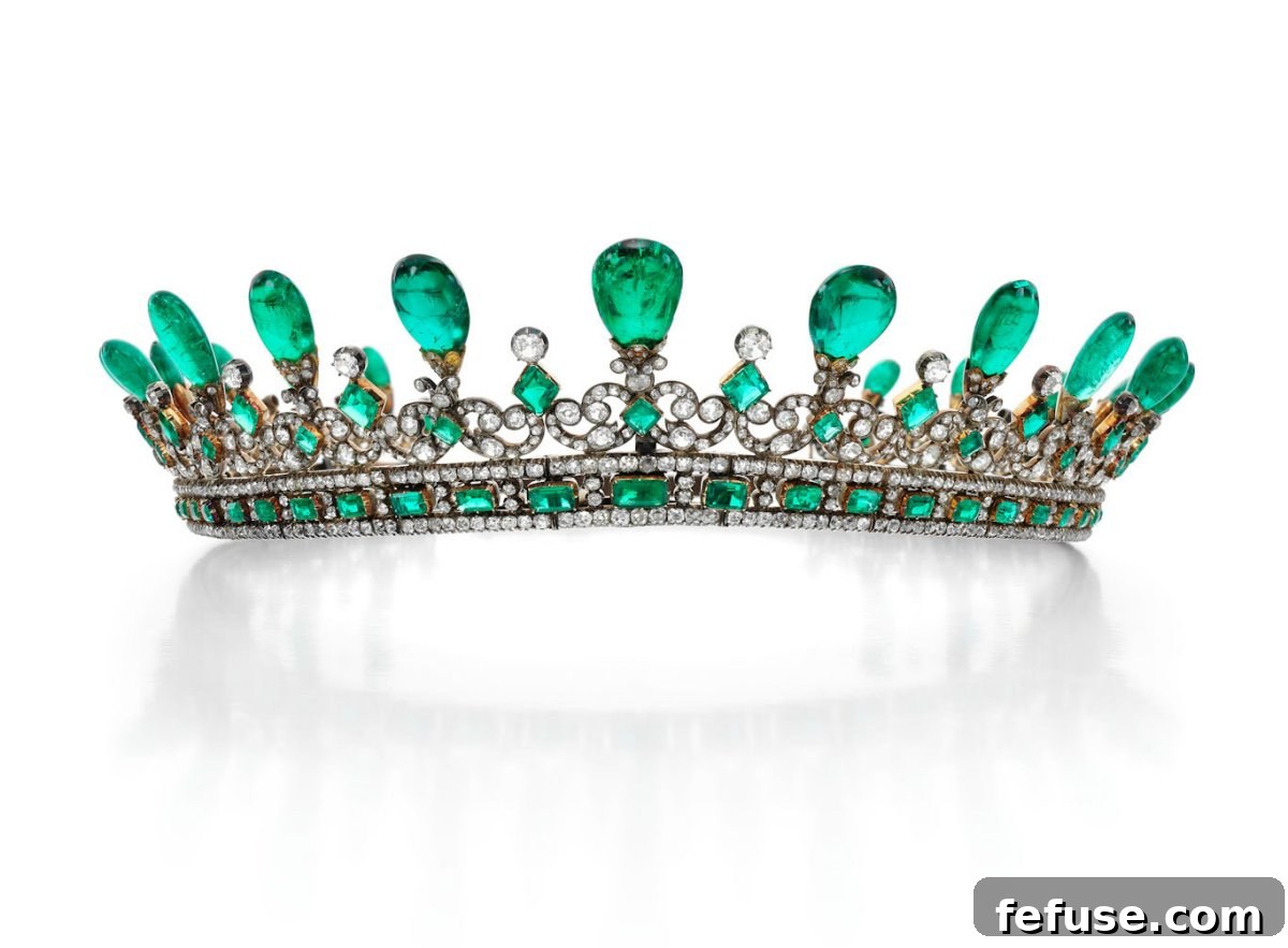 Queen Victoria's majestic Emerald and Diamond Tiara