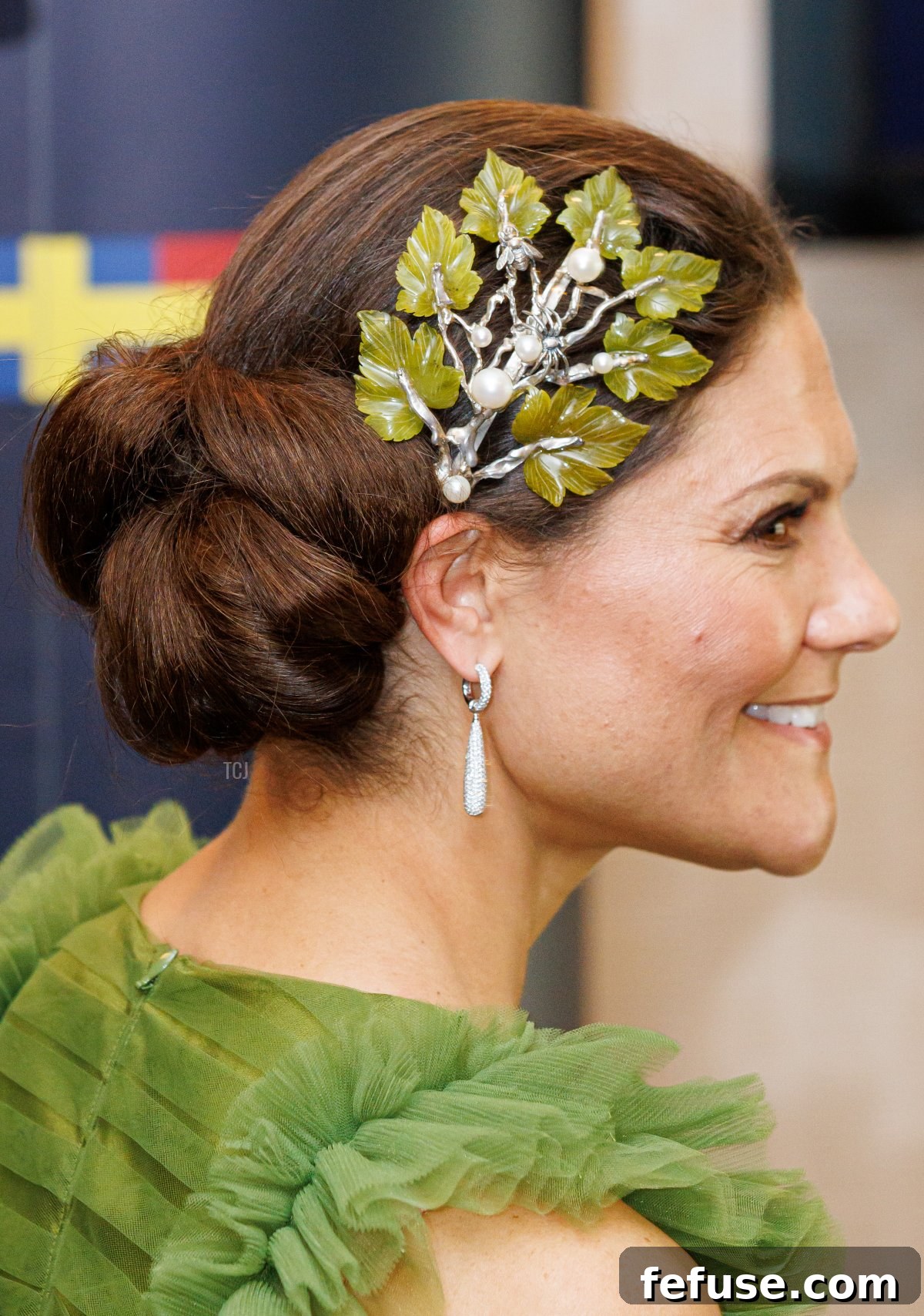 Crown Princess Victoria of Sweden attends the Swedish Chamber of Commerce gala dinner at the Okura Hotel on June 7, 2022 in Amsterdam, Netherlands
