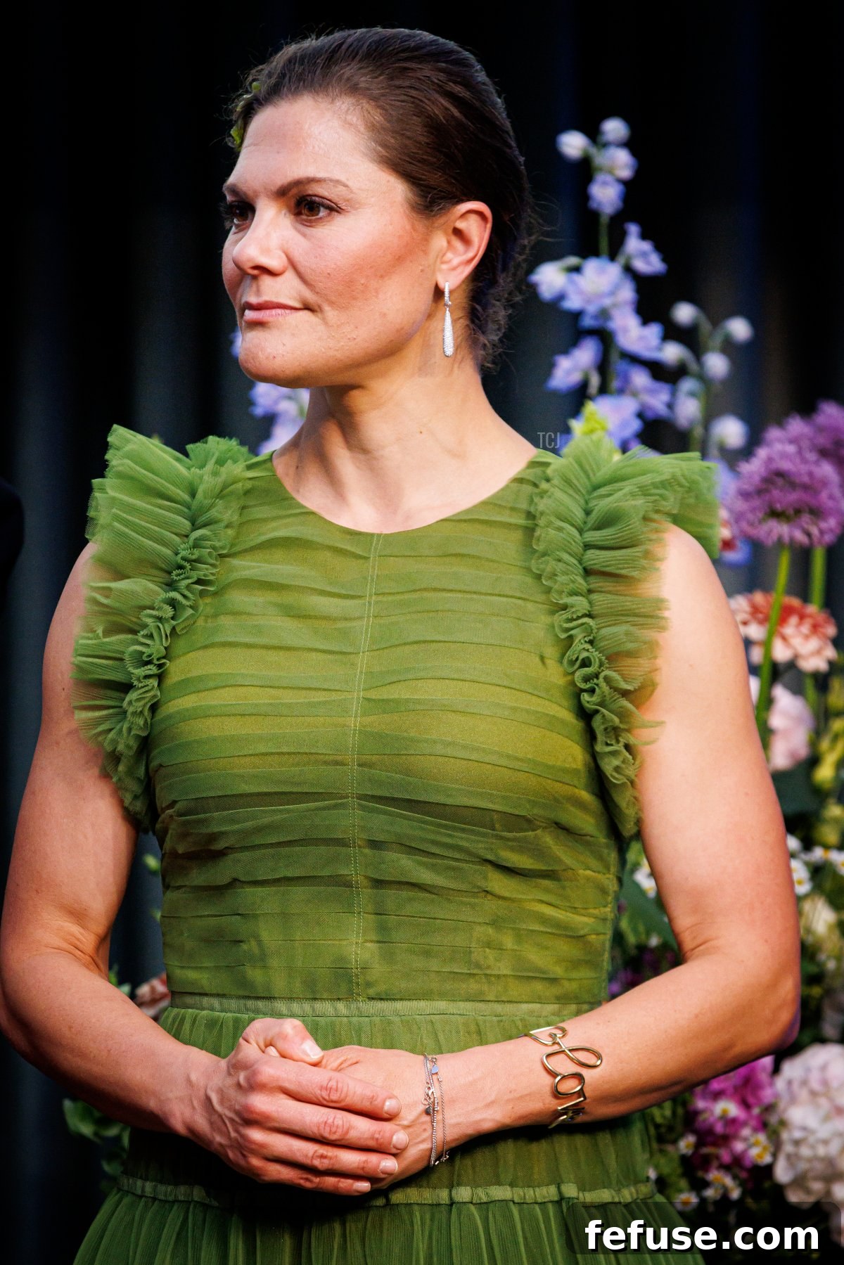 Crown Princess Victoria of Sweden attends the Entrepreneurs award ceremony of the Swedish Chamber of Commerce gala dinner at the Okura Hotel on June 7, 2022 in Amsterdam, Netherlands