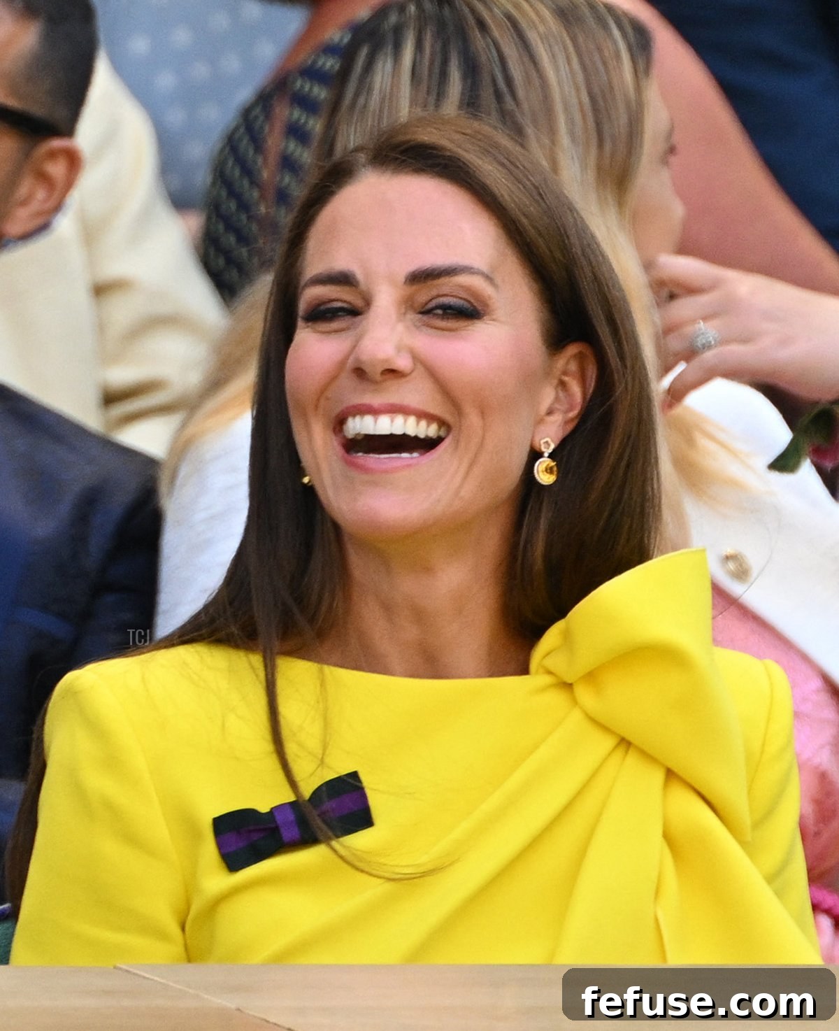 Britain's Catherine, Duchess of Cambridge, attends the women's singles final tennis match between Kazakhstan's Elena Rybakina and Tunisia's Ons Jabeur on the thirteenth day of the 2022 Wimbledon Championships at The All England Tennis Club in Wimbledon, southwest London, on July 9, 2022