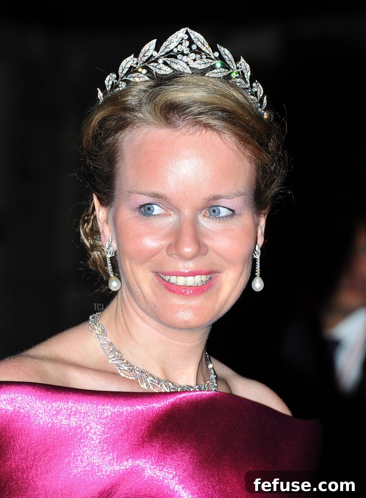 Crown Princess Mathilde attends a dinner at Opera terraces after the religious wedding ceremony on July 2, 2011 in Monaco