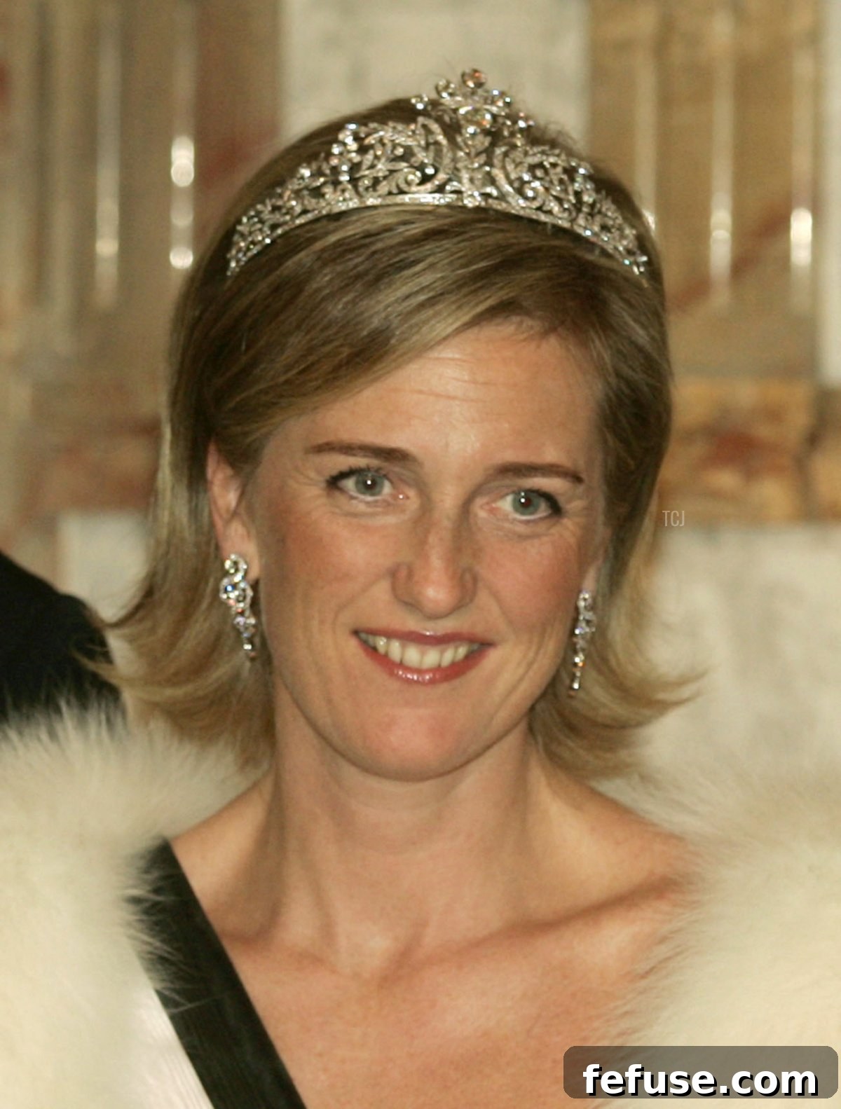 Prince Lorentz and Princess Astrid pose pose before the gala dinner at Laeken Castle October 18, 2005 in Brussels, Belgium