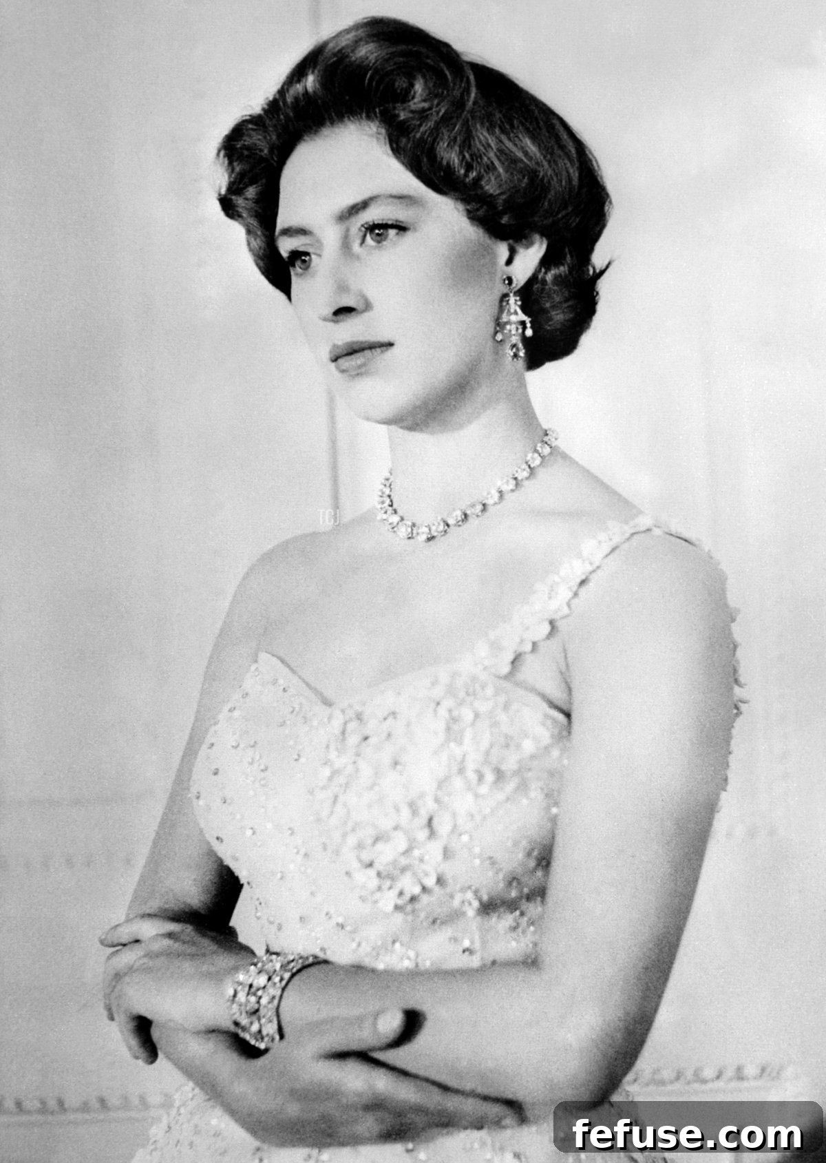 Picture dated 1956 of British Princess Margaret, Queen Elisabeth's sister, during her 26th birthday