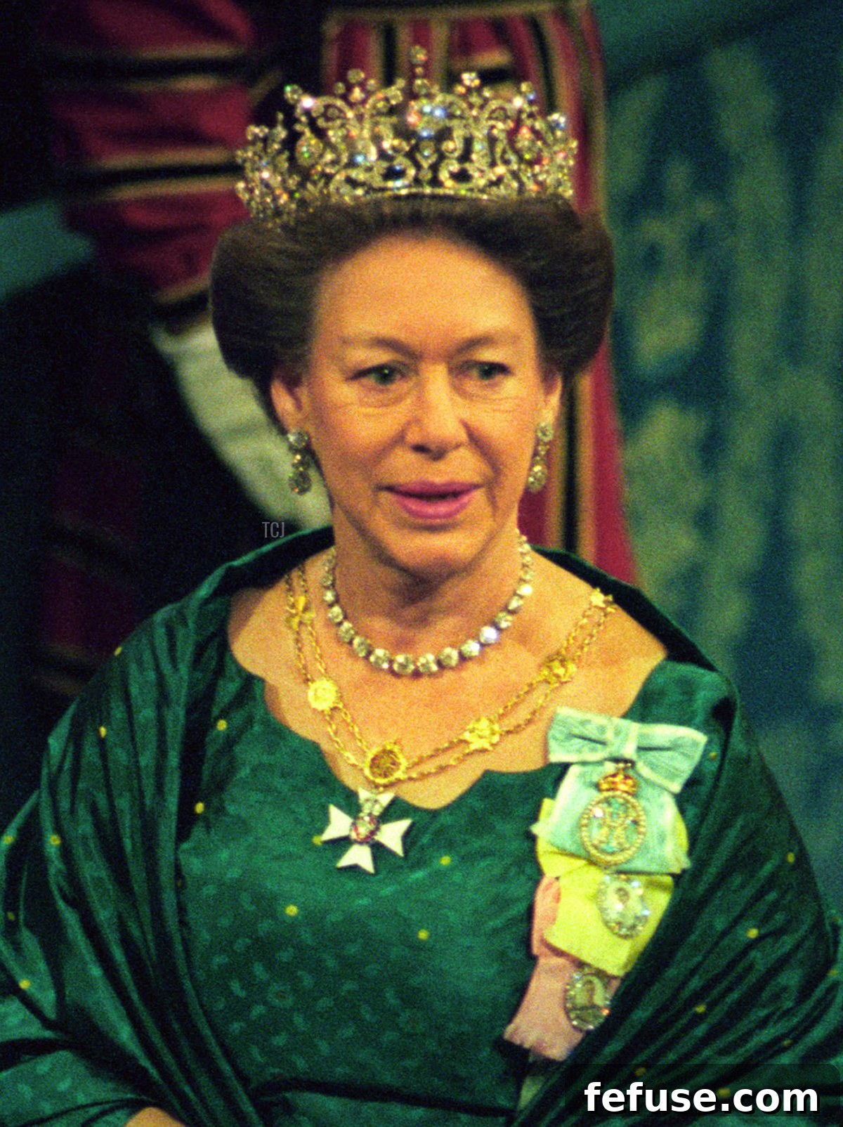 Princess Margaret makes her way to the State Opening of Parliament, October 1996