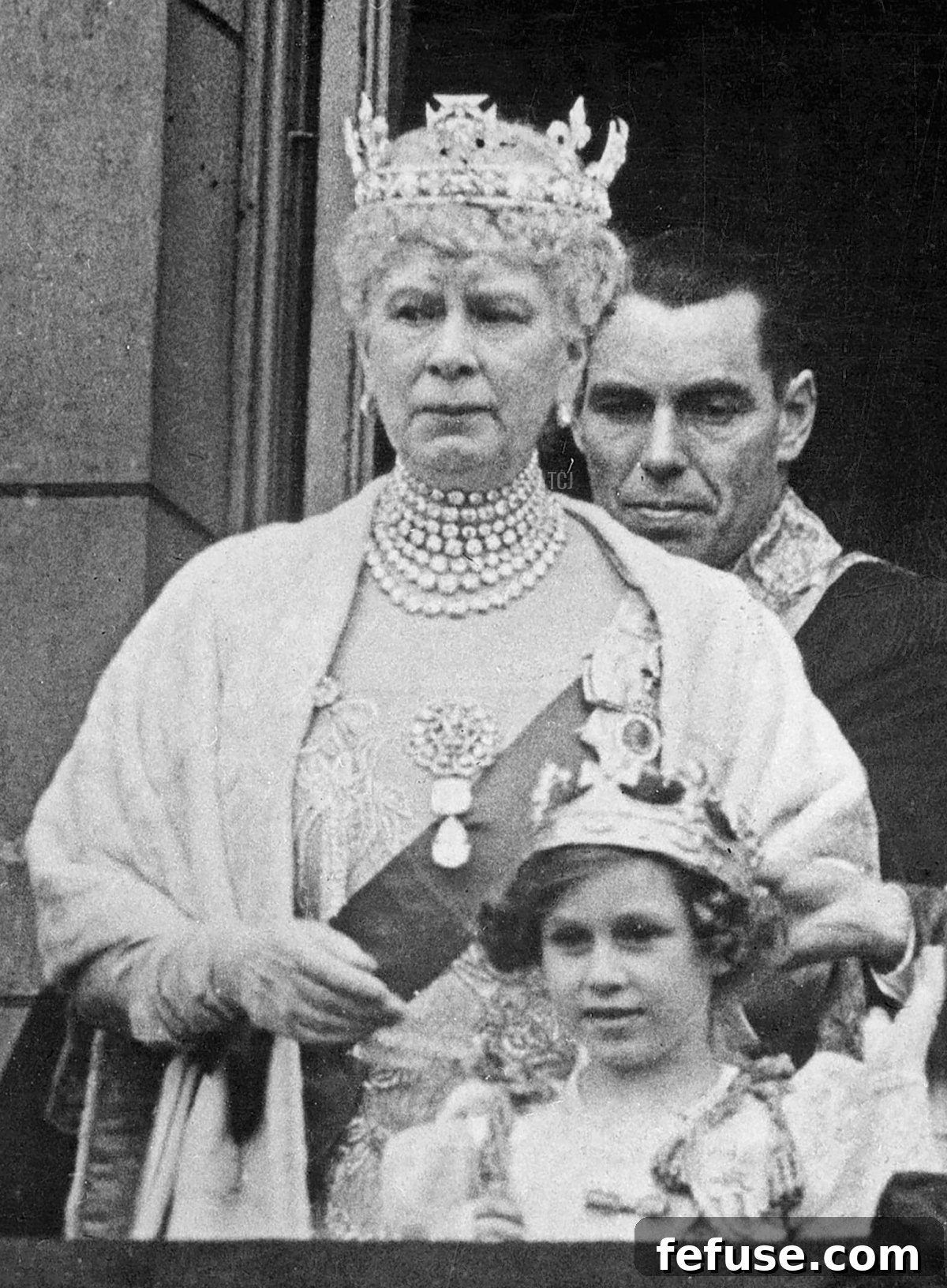 Picture taken on 1937 at Buckingham Palace in London showing the Royal family on the balcony after the Coronation ceremony