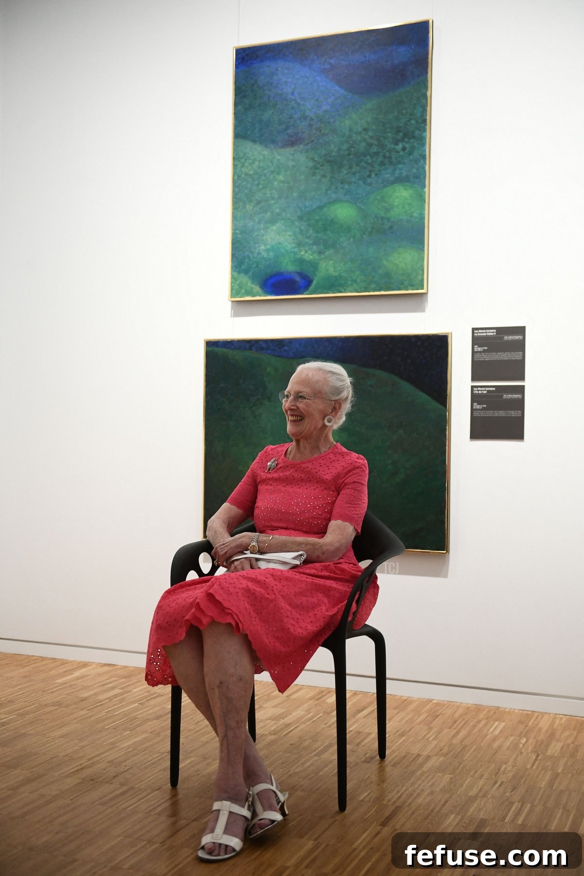 Queen Margrethe II of Denmark inaugurates her works at the Henri Martin museum, in Cahors, southern France, on August 17, 2022
