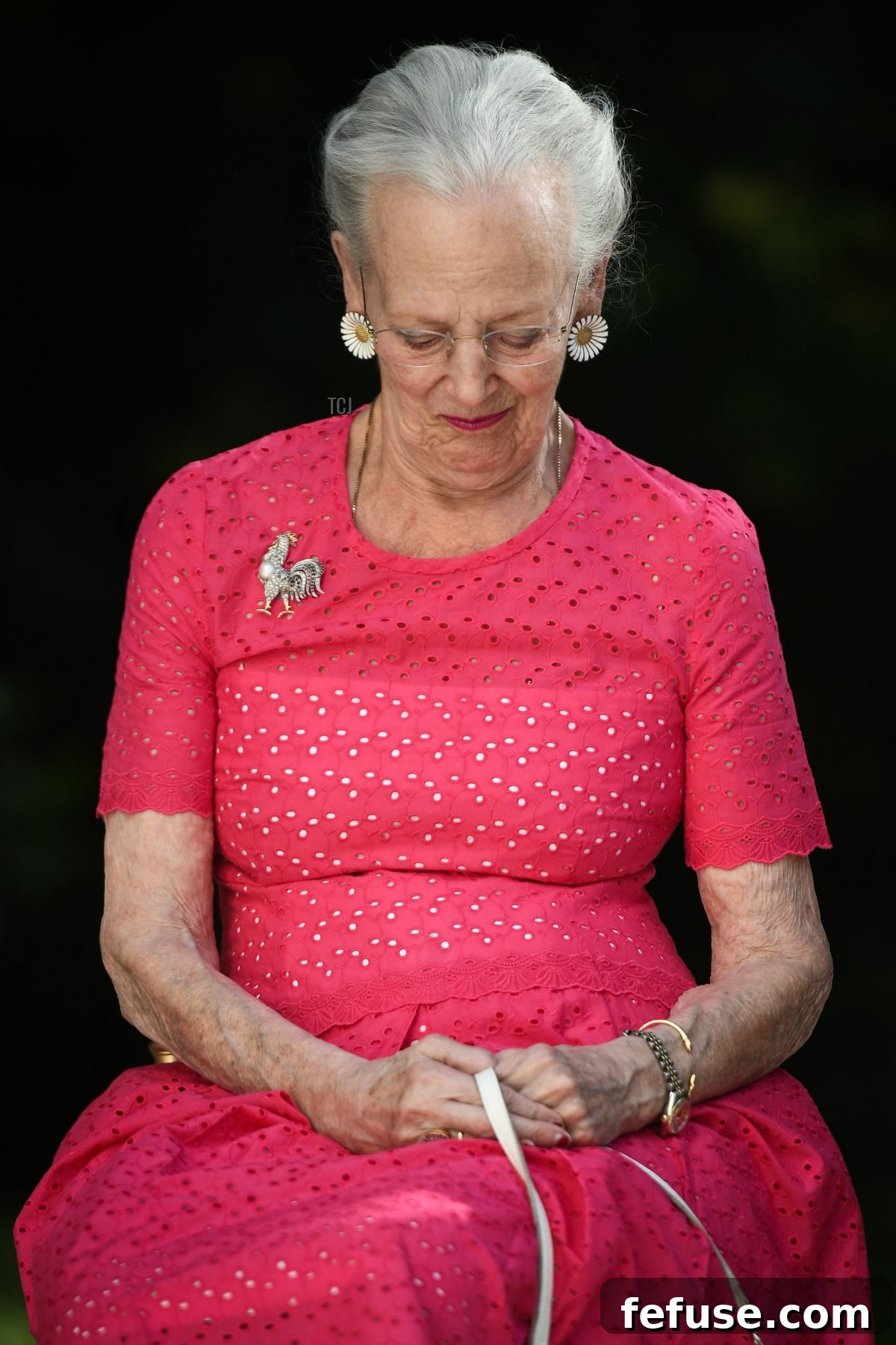 Queen Margrethe II of Denmark inaugurates her works at the Henri Martin museum, in Cahors, southern France, on August 17, 2022