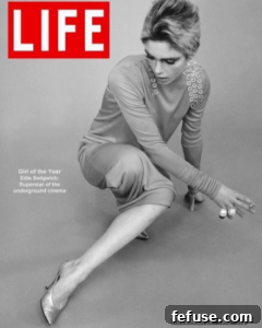 Edie Sedgwick on the cover of Life magazine wearing Kenneth Jay Lane earrings