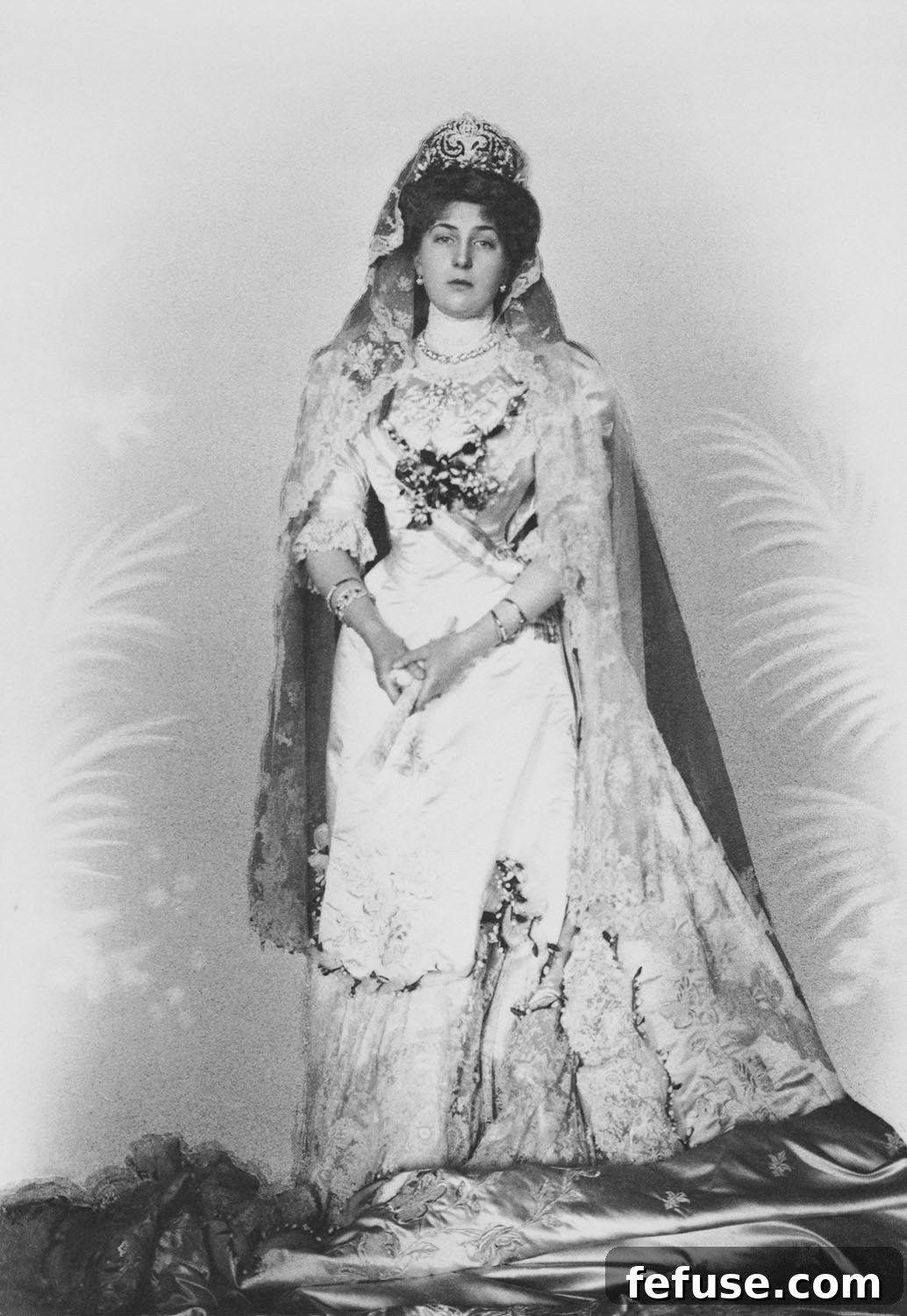 Queen Ena in her wedding gown, 1906