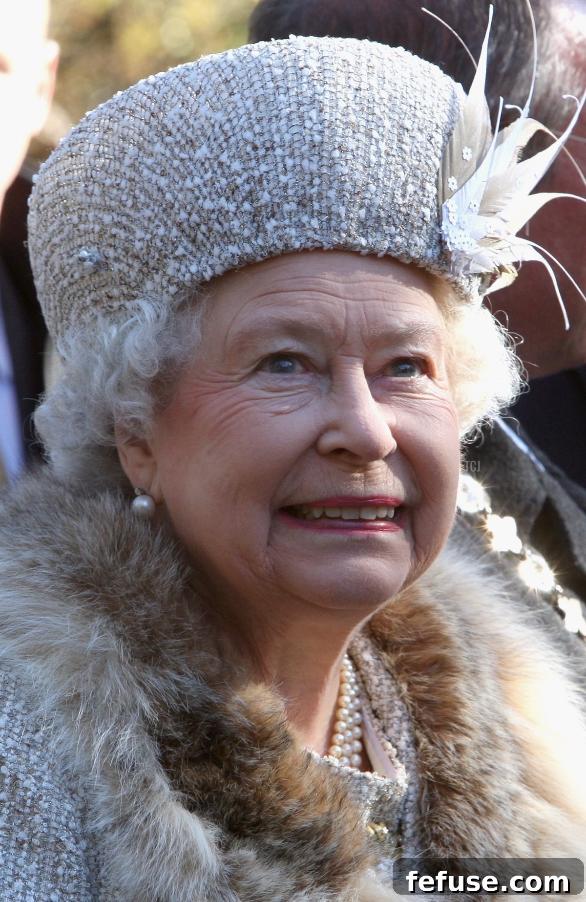 Queen Elizabeth II smiles while touring Hrebienok Ski Resort in Slovakia on October 24, 2008.