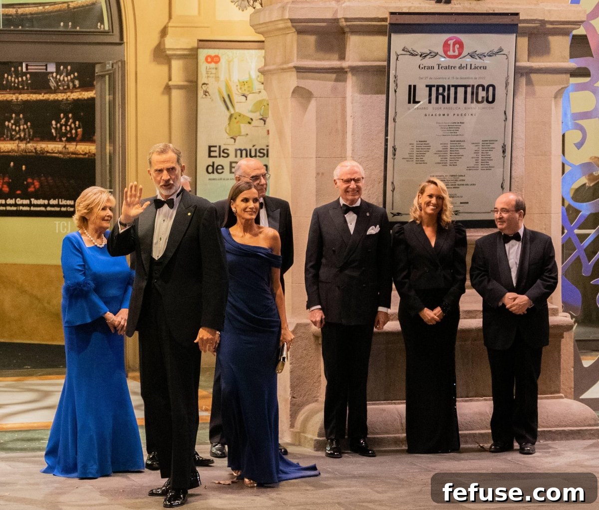 Queen Letizia Dazzles in Diamonds and Sapphires in Barcelona 3 King Felipe and Queen Letizia in gala attire for the 175th anniversary of the Círculo del Liceo, November 4, 2022