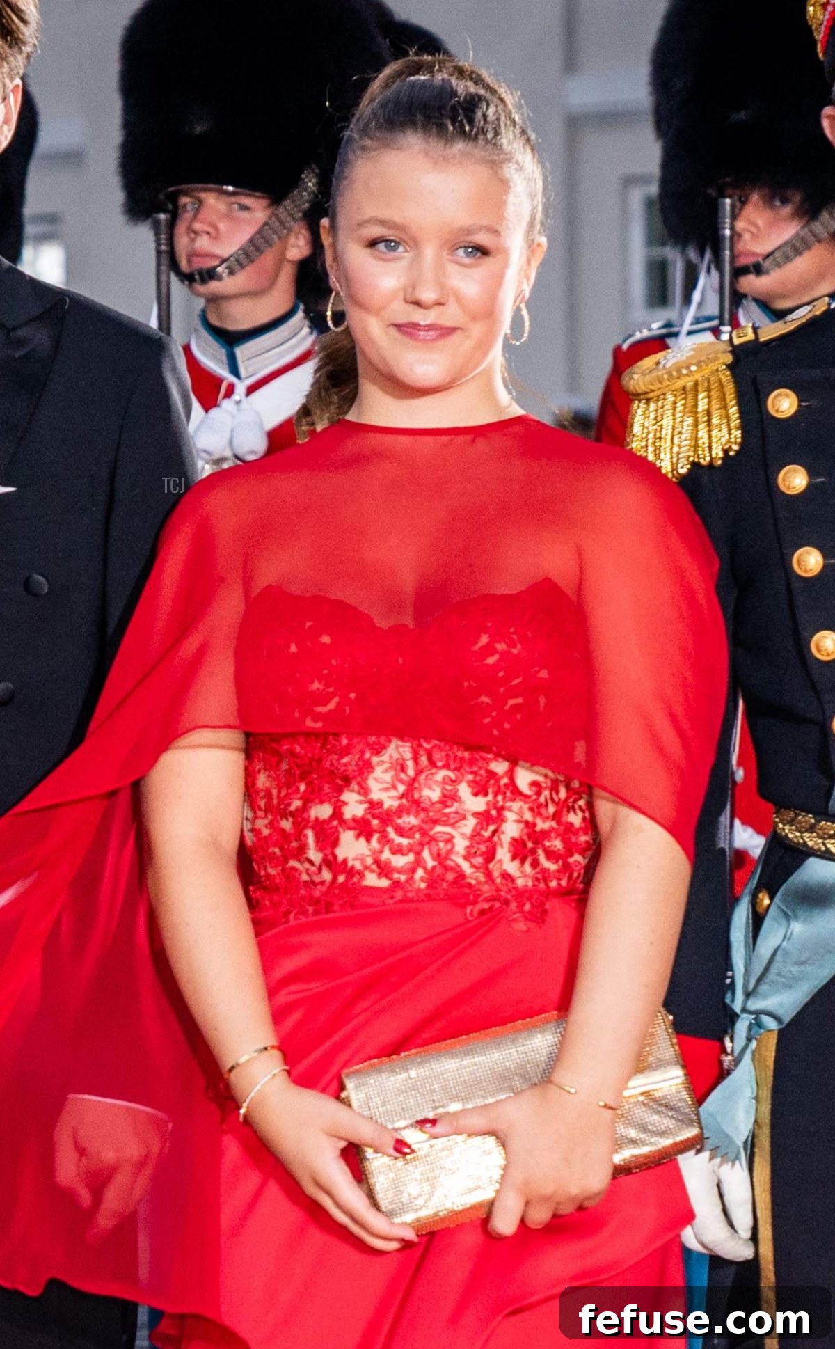 Princess Isabella of Denmark arrives at the Danish Royal Theatre in Copenhagen to attend the 50th anniversary of Danish Queen Margrethe II's accession to the throne on September 10, 2022 (IDA MARIE ODGAARD/Ritzau Scanpix/AFP via Getty Images)