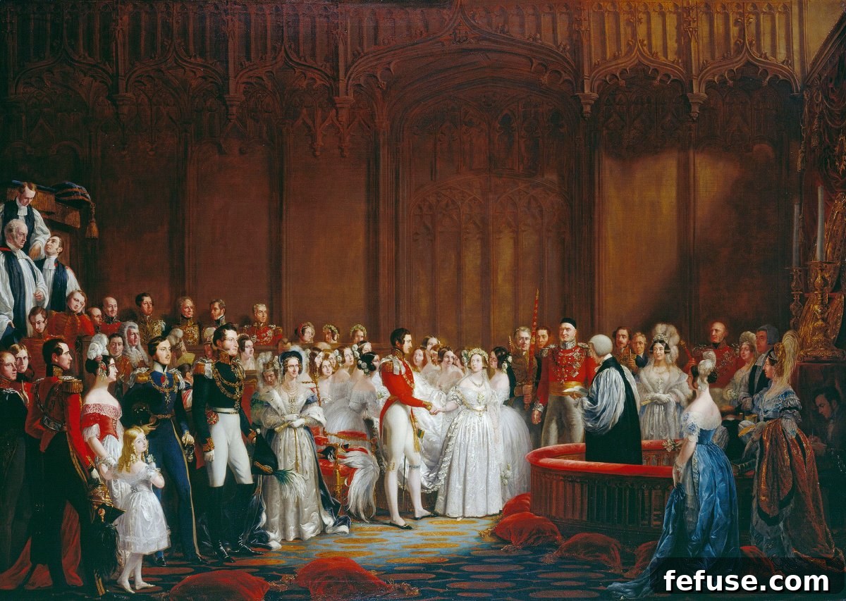 The Marriage of Queen Victoria, 10 February 1840 by Sir George Hayter (1792-1871), 1840-42 (Royal Collection)