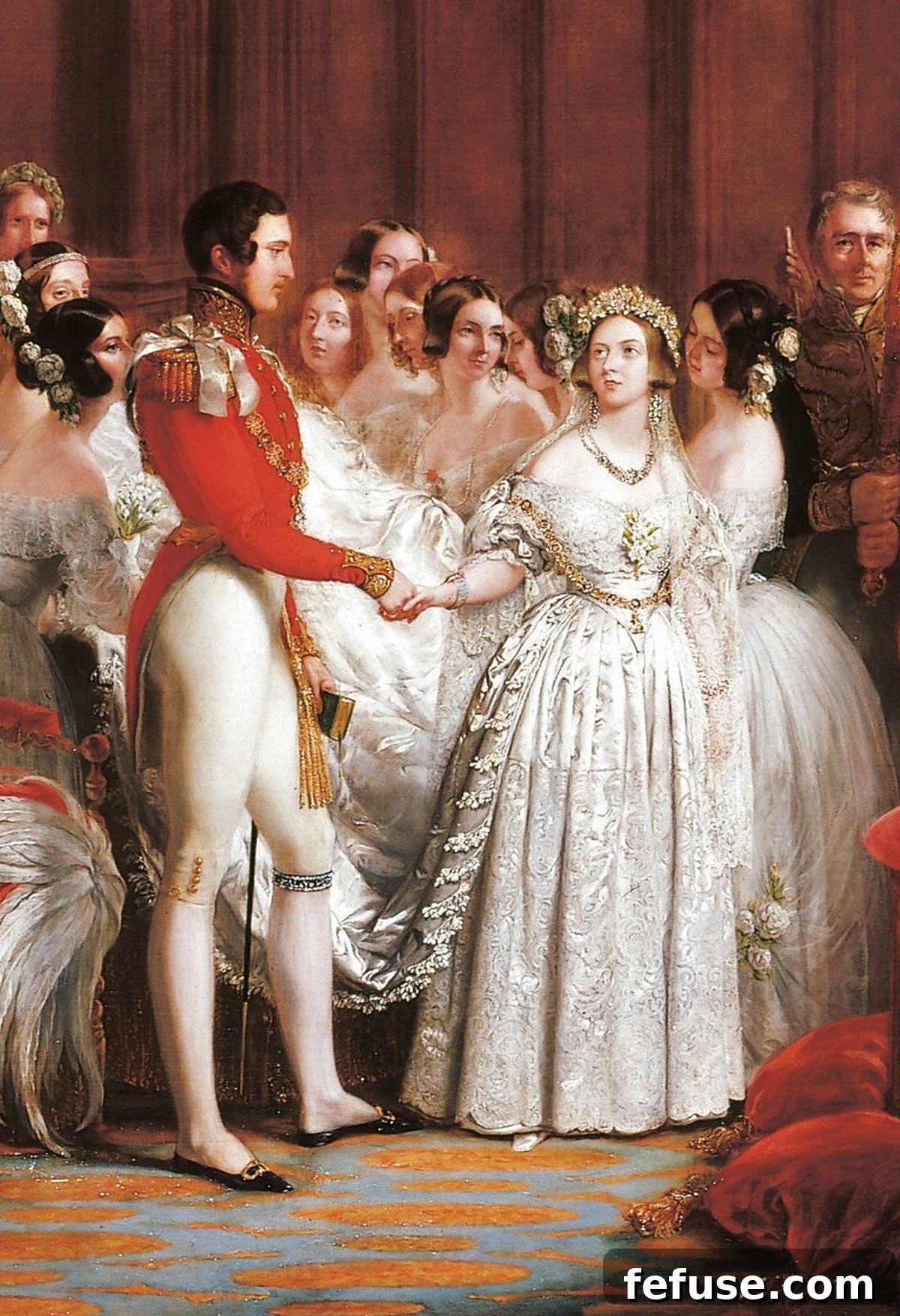 Detail of The Marriage of Queen Victoria, 10 February 1840 by Sir George Hayter (1792-1871), 1840-42 (Royal Collection)