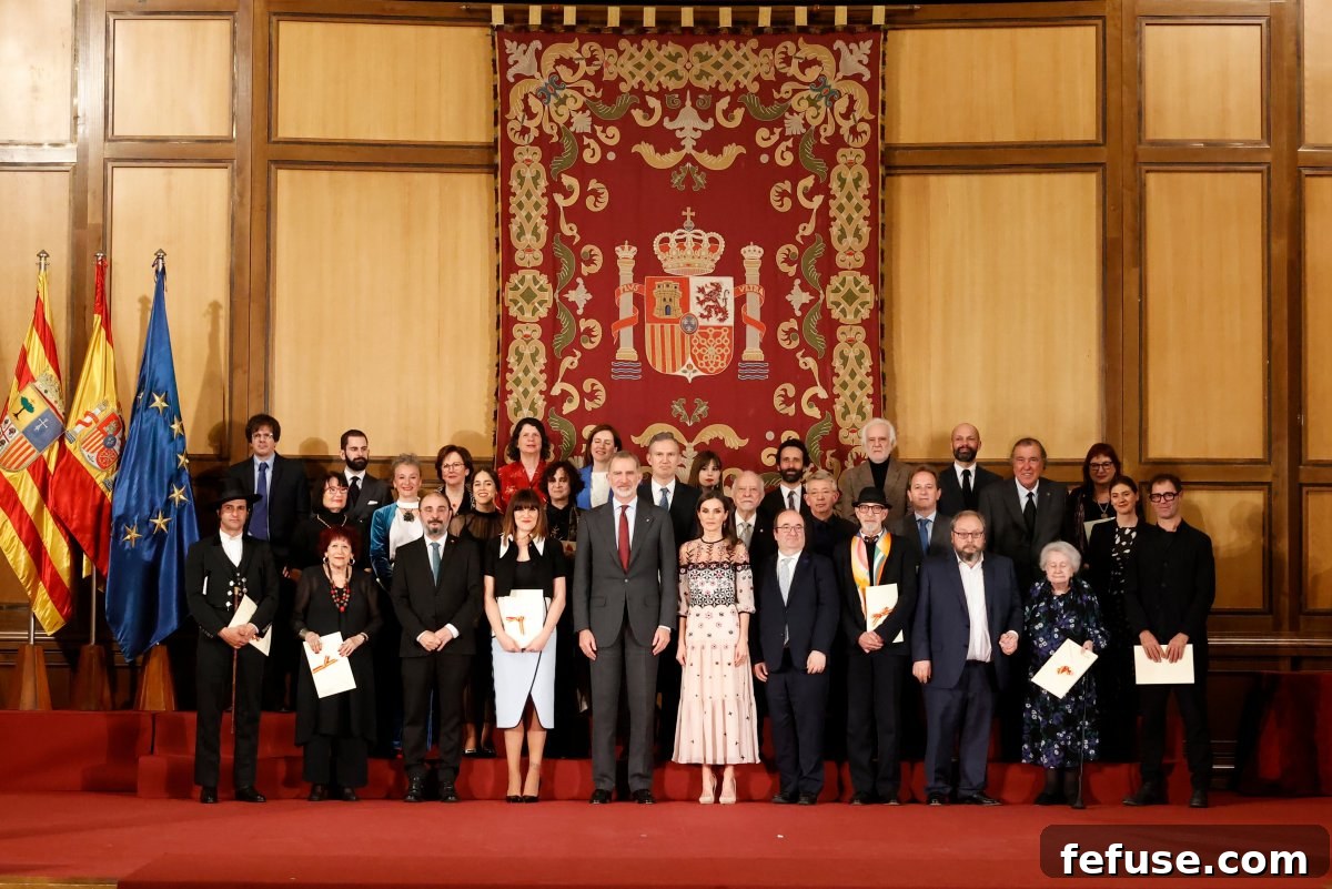 King Felipe VI and Queen Letizia of Spain attend the National Culture Awards on February 20, 2023 in Zaragoza, Spain (Casa de S.M. el Rey)