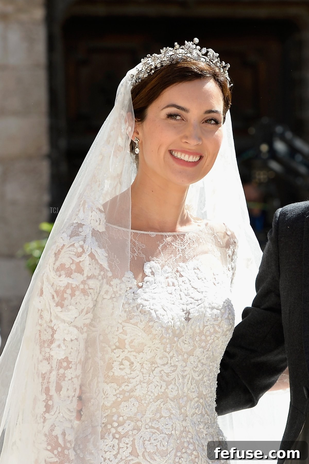 Claire Lademacher departs after her wedding to Prince Felix of Luxembourg in Saint-Maximin-La-Sainte-Baume, France, September 21, 2013 (Pascal Le Segretain/Getty Images)