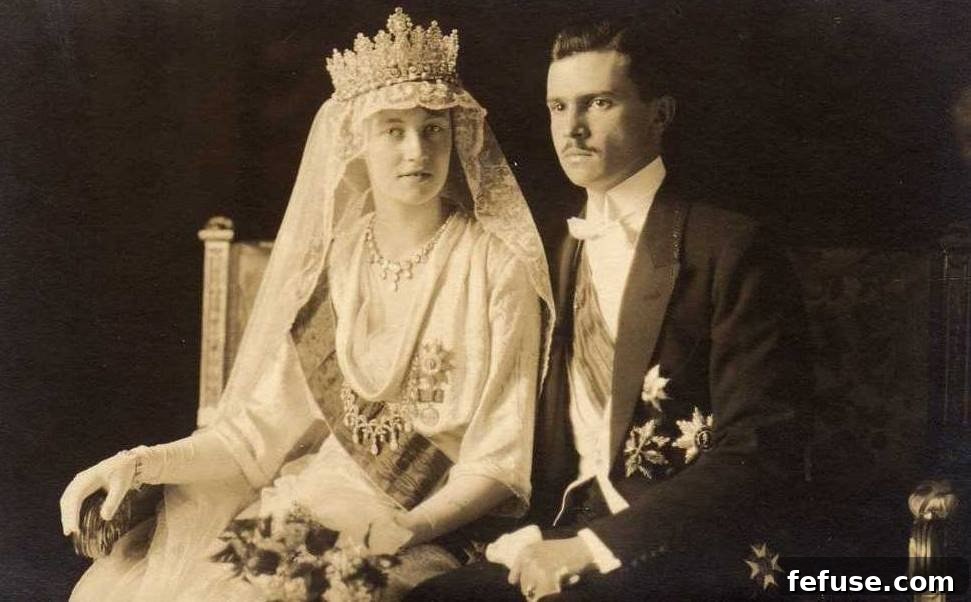Grand Duchess Charlotte of Luxembourg and Prince Felix of Bourbon-Parma on their wedding day, November 6, 1919