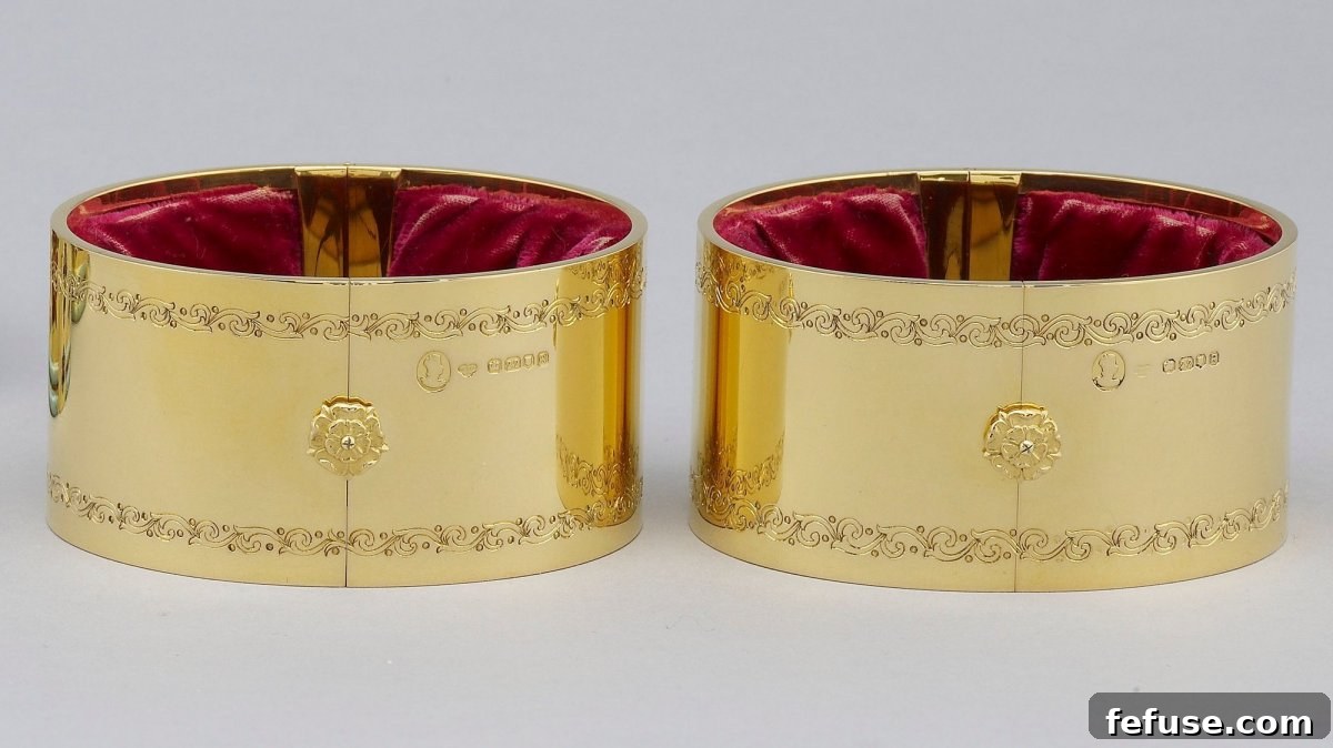 Queen Elizabeth II's Coronation Armills, also known as 'bracelets of sincerity and wisdom,' a gift from the Commonwealth of Nations. (Royal Collection Trust)