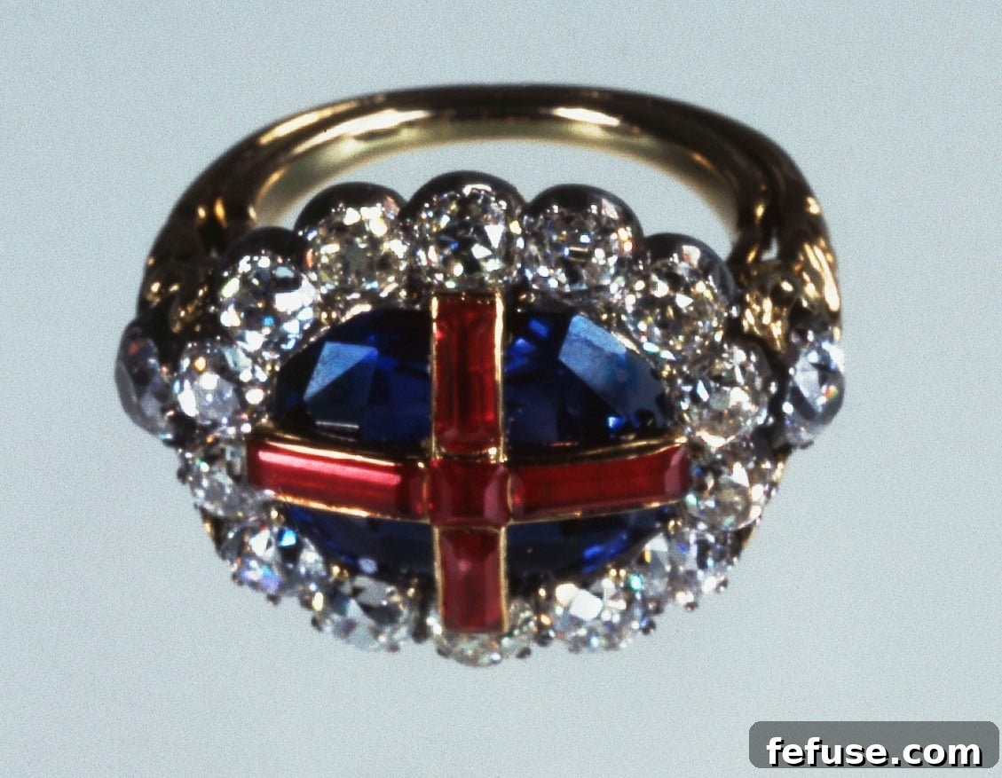 The Sovereign's Ring, known as the 'wedding ring of England,' an important piece of Coronation regalia. (Royal Collection Trust)