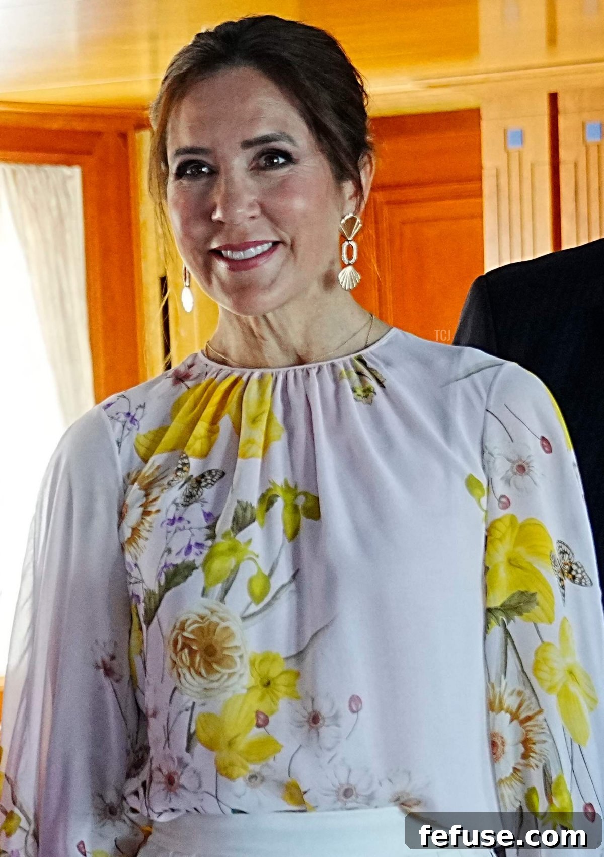 Crown Princess Mary of Denmark poses on board the royal yacht Norge in Aarhus on June 16, 2023 (BO AMSTRUP/Ritzau Scanpix/AFP via Getty Images)