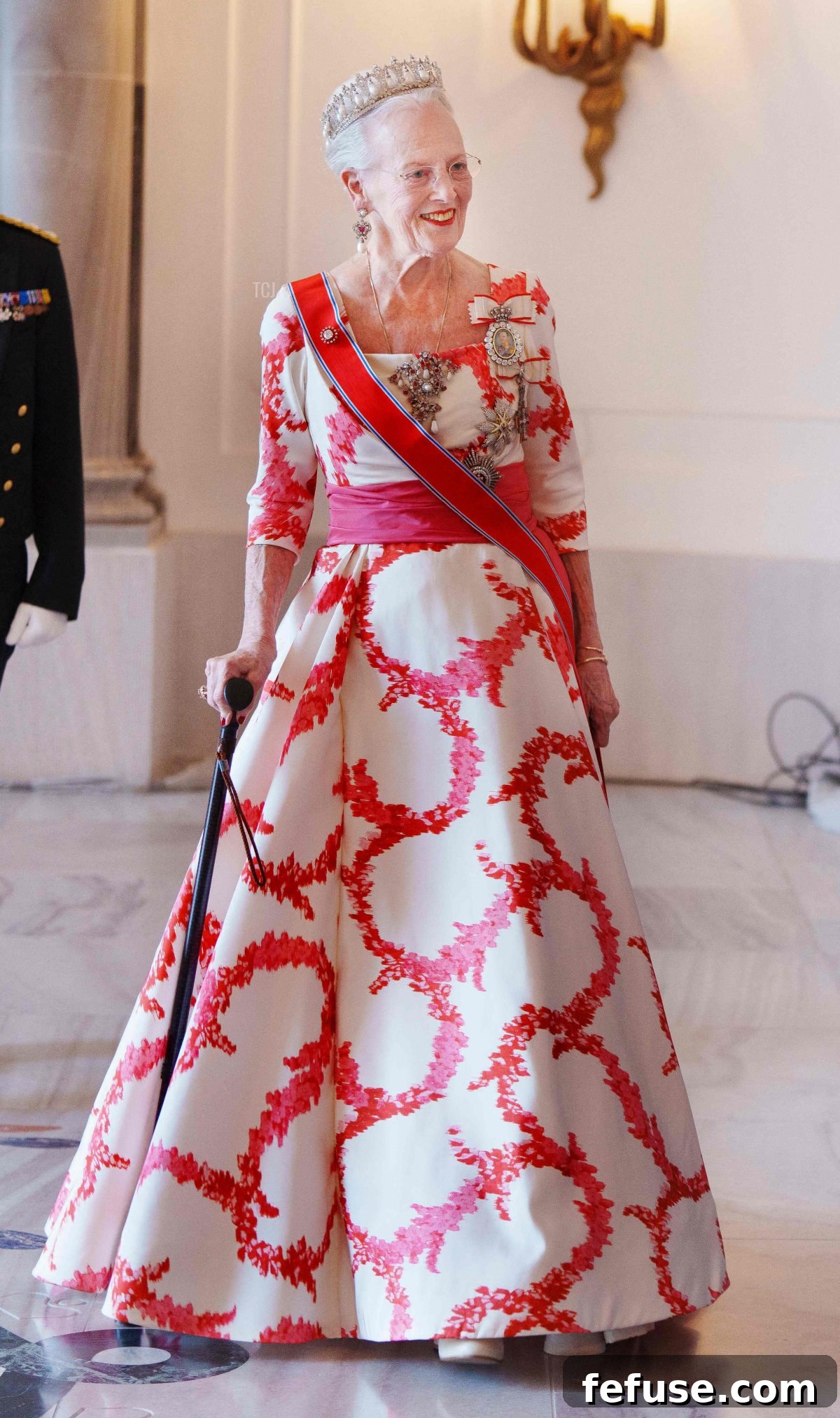 Queen Margrethe II of Denmark arrives ahead of a gala dinner at Amalienborg Palace in Copenhagen on June 15, 2023 (MADS CLAUS RASMUSSEN/Ritzau Scanpix/AFP via Getty Images)