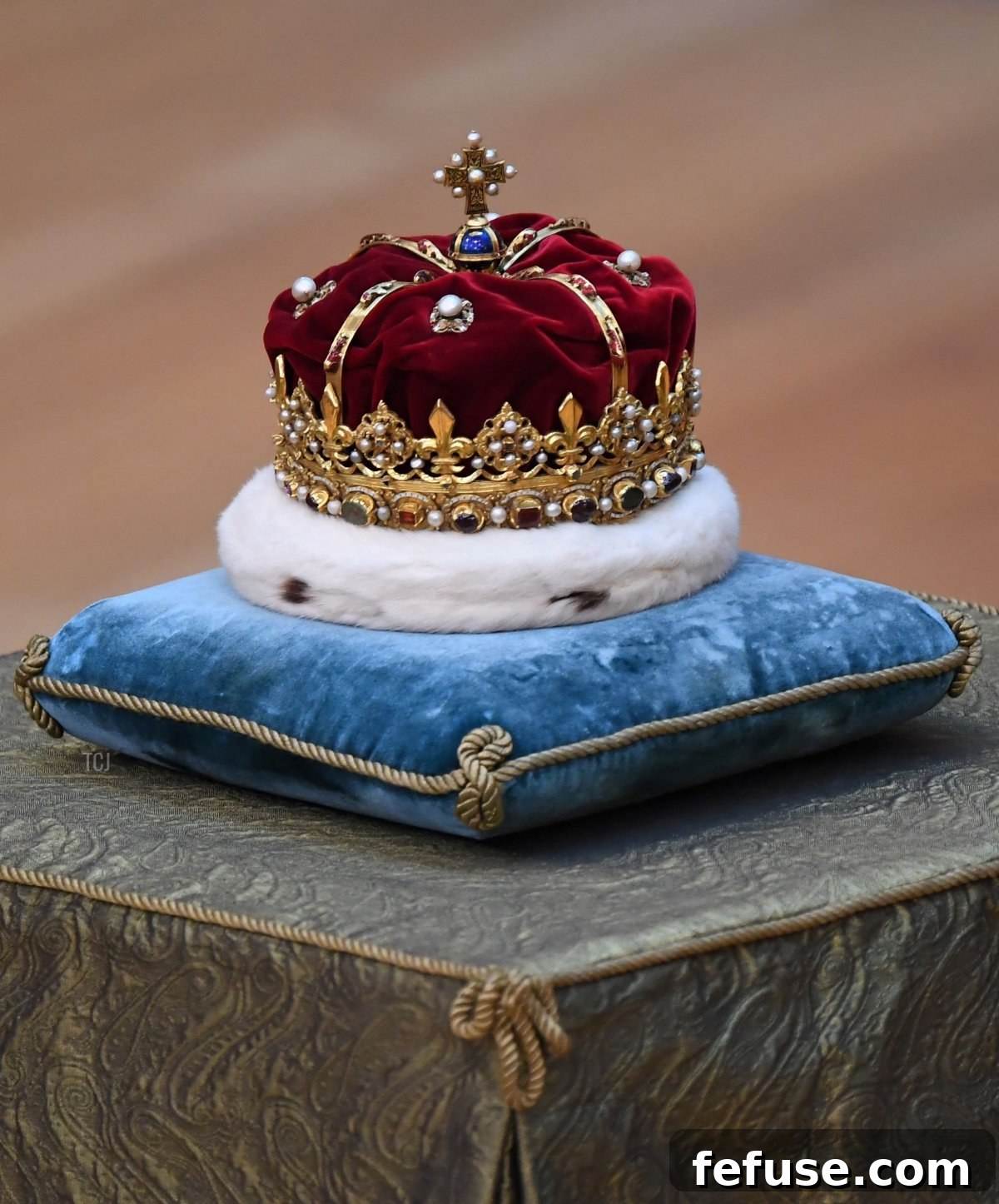 The Crown of Scotland is displayed during the opening of the sixth session of the Scottish Parliament on October 2, 2021 in Edinburgh, Scotland (Jeff J Mitchell-Pool/Getty Images)