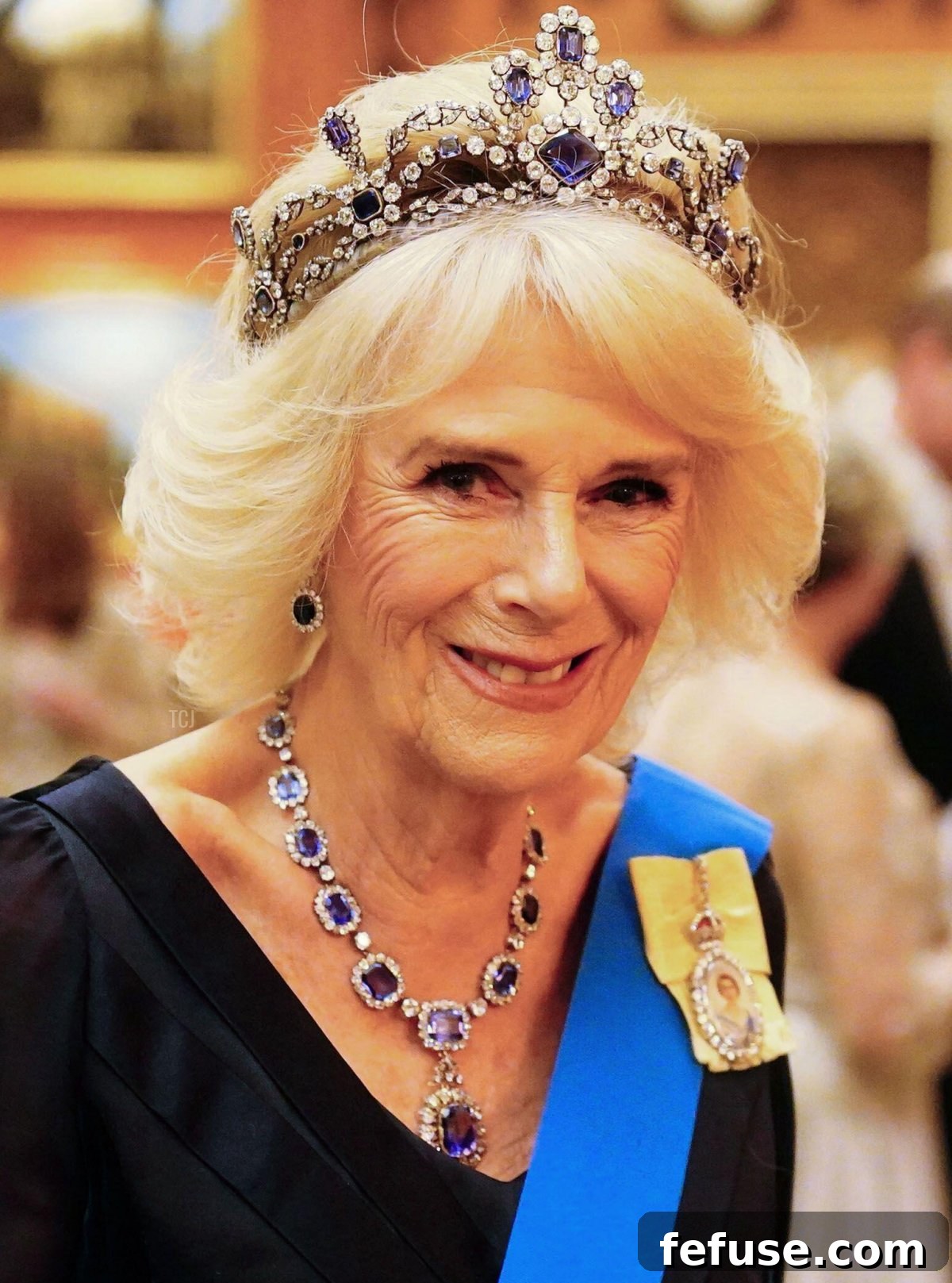 The Enduring Radiance of King George VI's Royal Sapphires 21 Queen Camilla is pictured during the Diplomatic Corps reception at Buckingham Palace in London, December 6, 2022 (Victoria Jones/PA Images/Alamy)