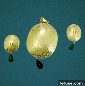 enamelled jewellery close up