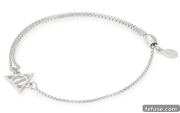 Pull chain bracelet from Alex and Ani's Harry Potter collection, featuring magical charms