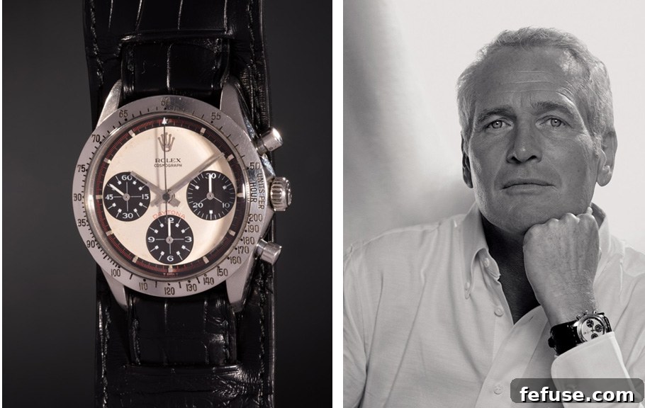 Paul Newman in his iconic Rolex Daytona with Joanne Woodward