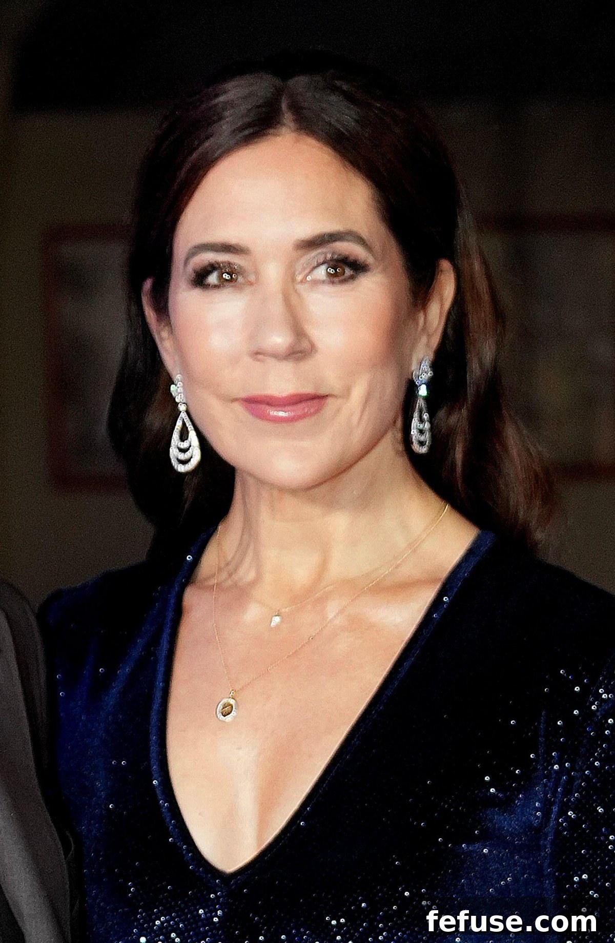 Crown Princess Mary of Denmark arrives with poise and elegance to present awards at the Concert Hall in the Musikhuset in Esbjerg on November 4, 2023, showcasing her distinctive style. (Ritzau Scanpix/Alamy)