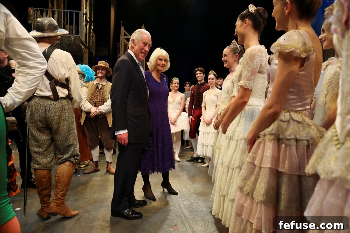 Regal Pink Topaz and Sapphire Pendant for Queen Camilla 3 King Charles III and Queen Camilla arriving at the Royal Opera House, Covent Garden, for a special performance of Don Quixote by the Royal Ballet, honoring NHS staff and teachers.