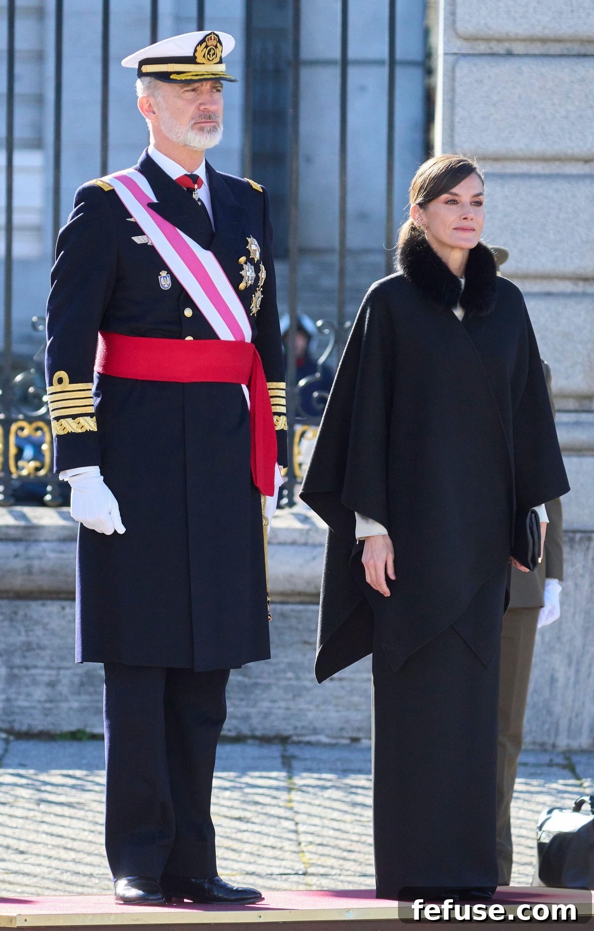 King Felipe VI and Queen Letizia of Spain attending the Pascua Militar ceremony at the Royal Palace in Madrid, January 6, 2024